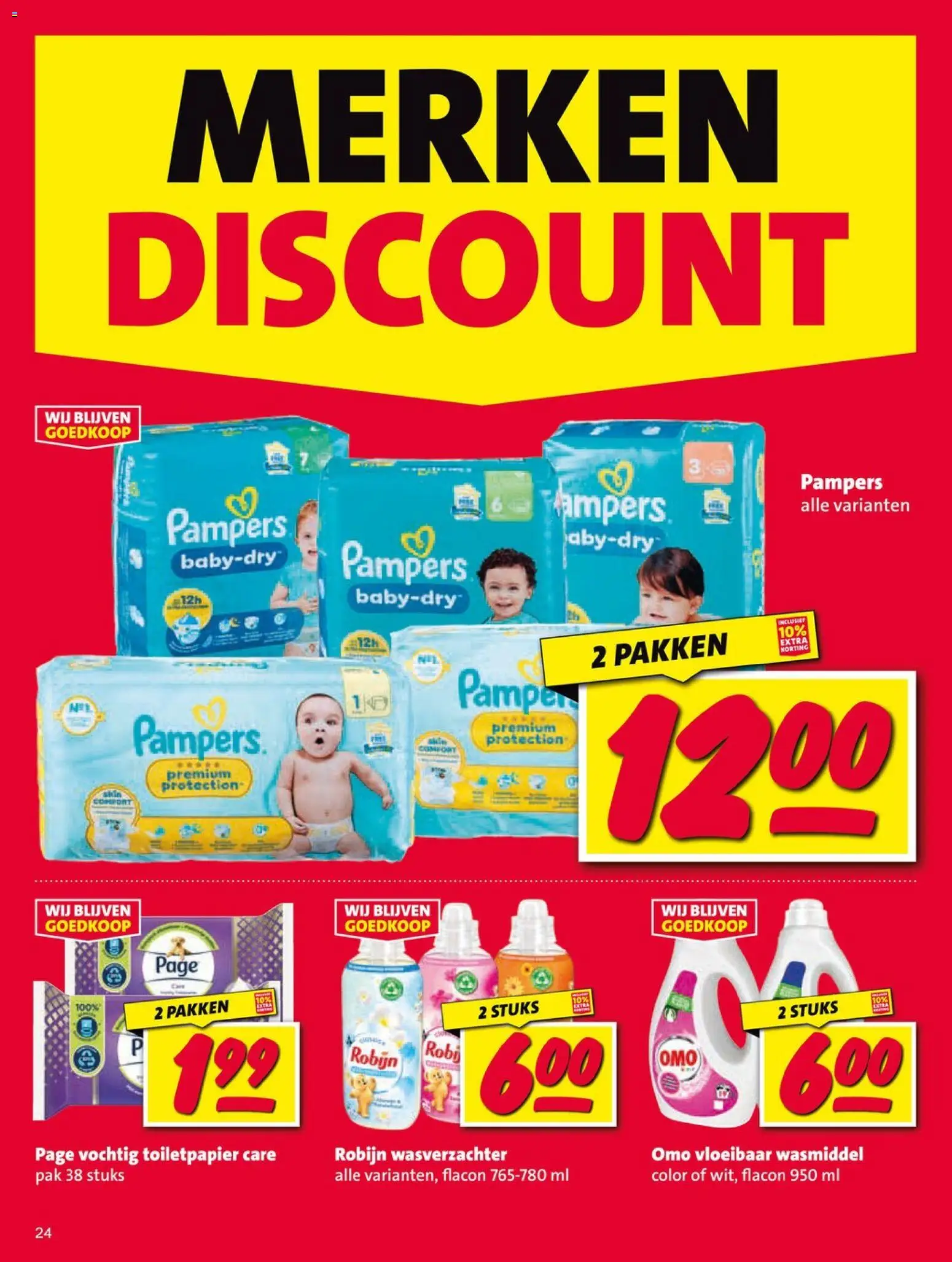 {H1} | Pagina: 24 | Producten: Wasmiddel, Wasverzachter, Pampers, Toiletpapier