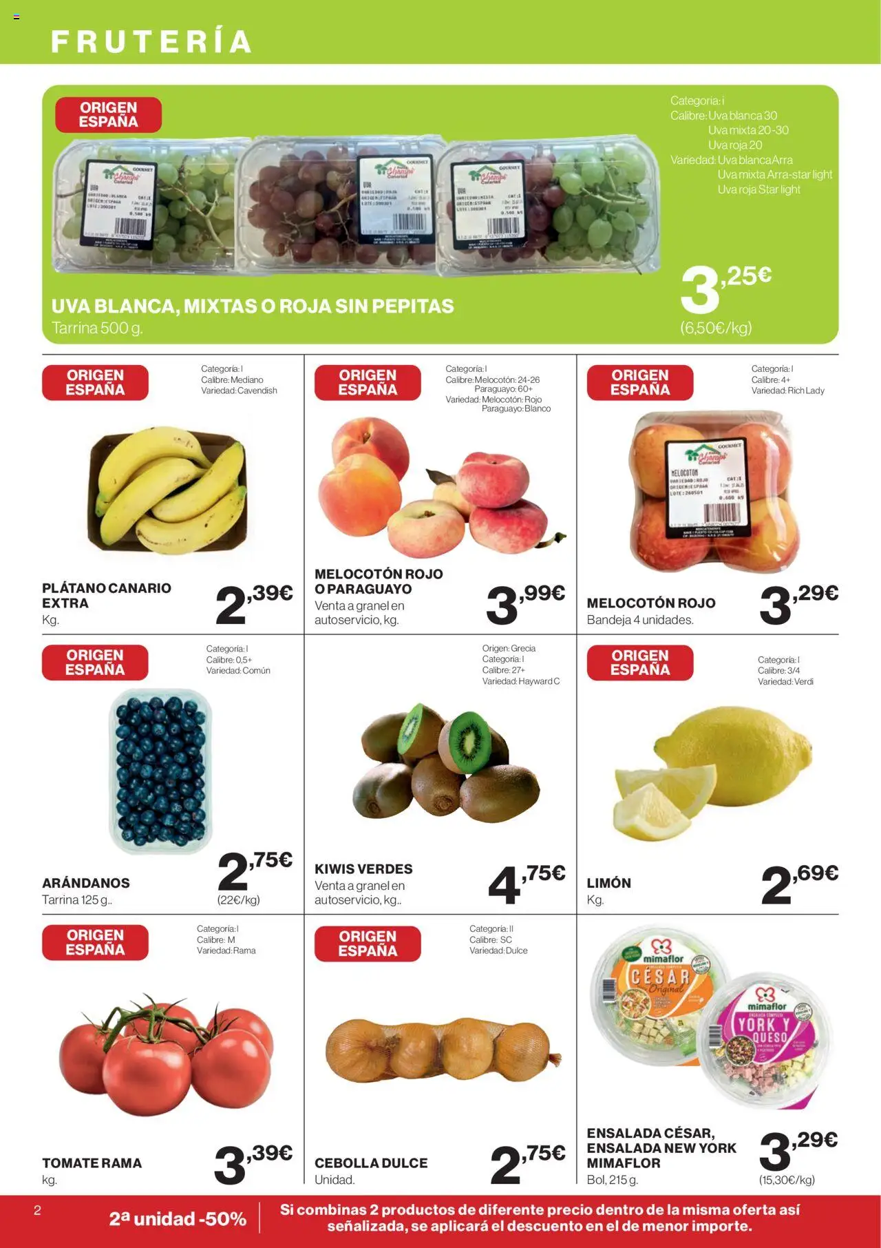 Supercor Canarias │ válido desde el 14.08.2025 | Página: 2 | Productos: Queso, Ensalada, Παγωμένο τσάι, Bandeja