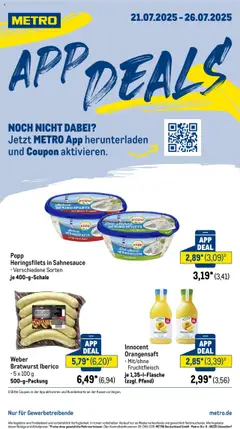 Metro App Deals gültig ab dem 21.07.2025