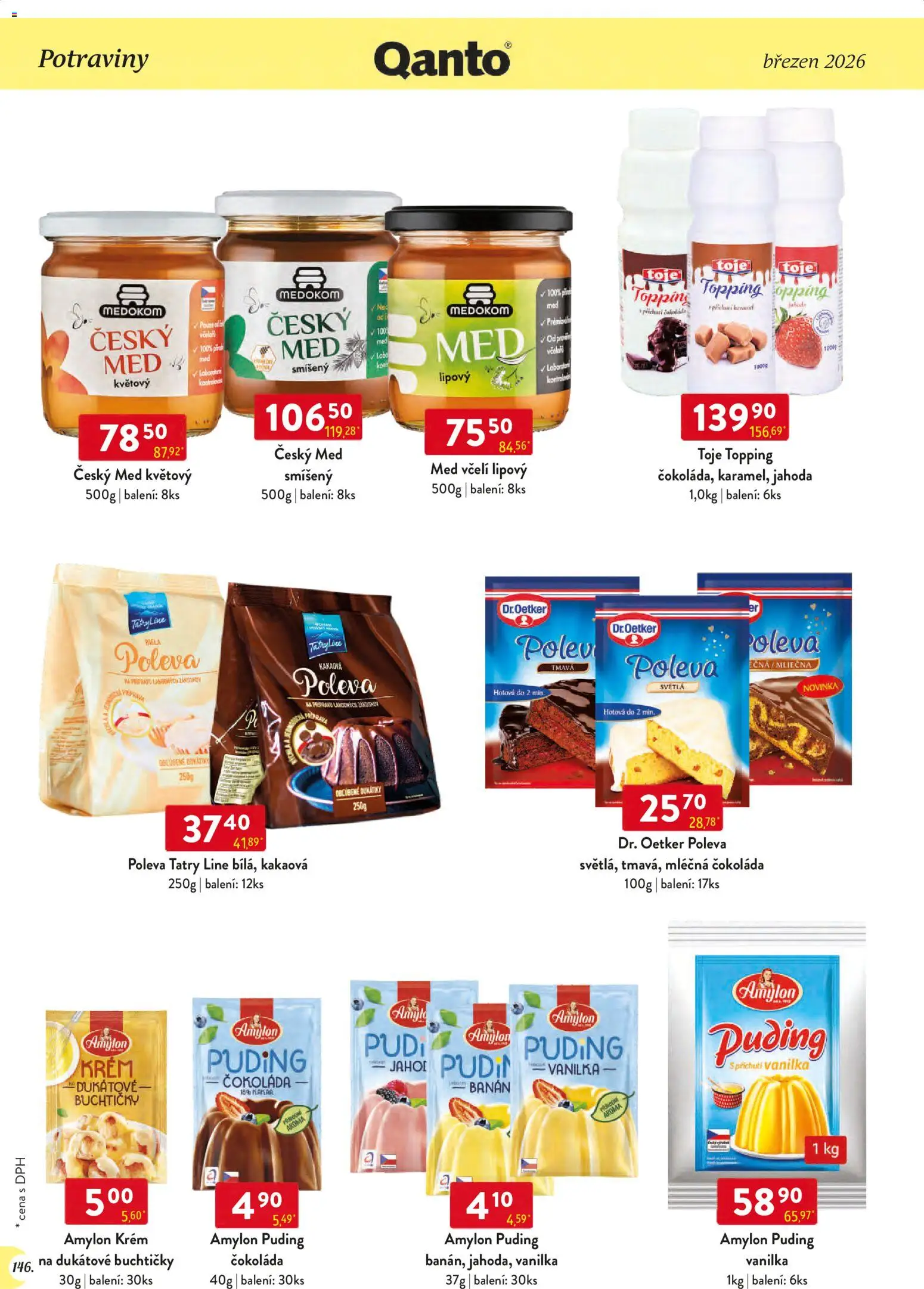 Astur & Qanto leták - Velkoobchod 03/2026 od 01.03.2026 | Strana: 146 | Produkty: Čokoláda, Med, Puding, Potraviny