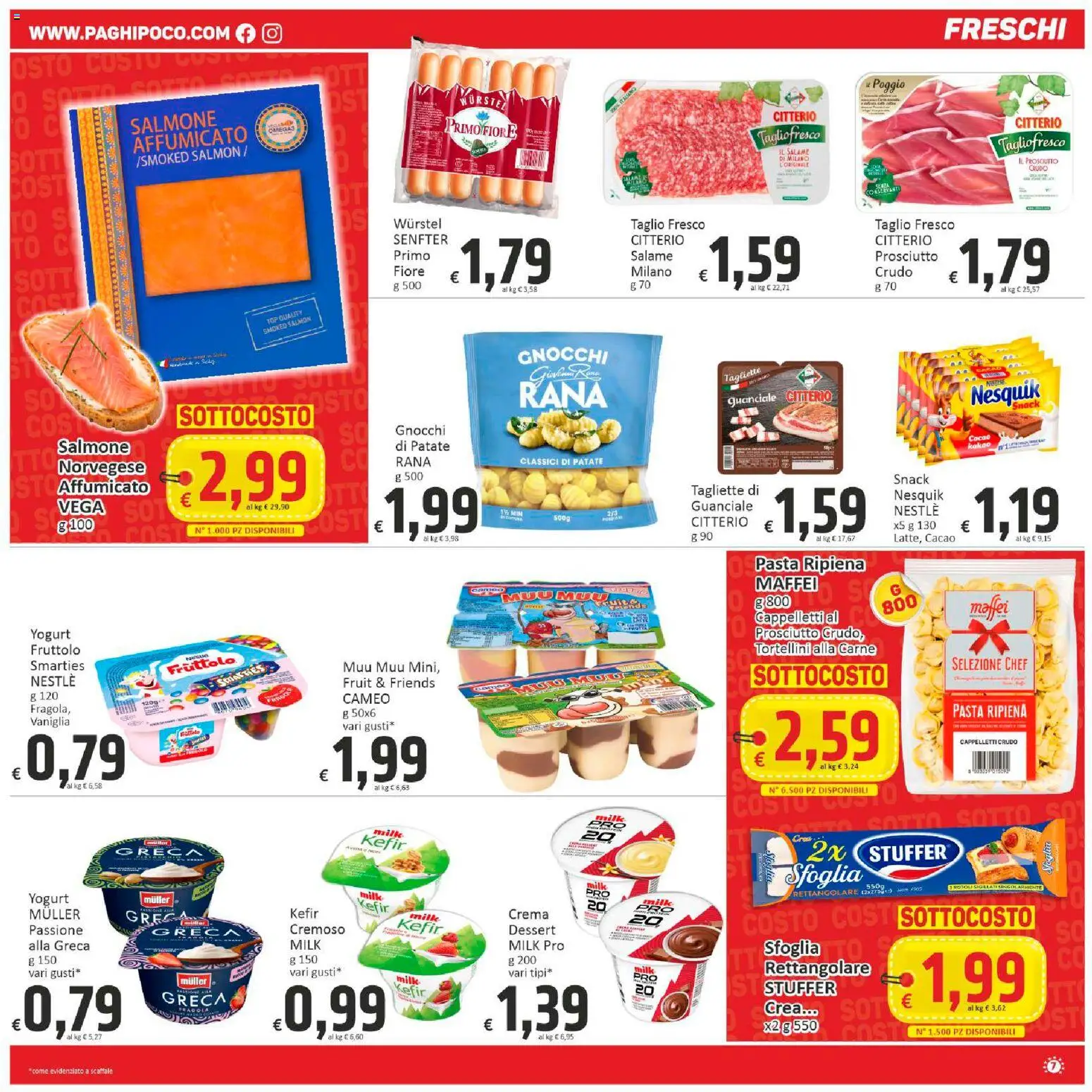Volantino Paghi Poco del 30.01.2026 | Pagina: 7 | Prodotti: Salame, Salmone, Top, Scaffale