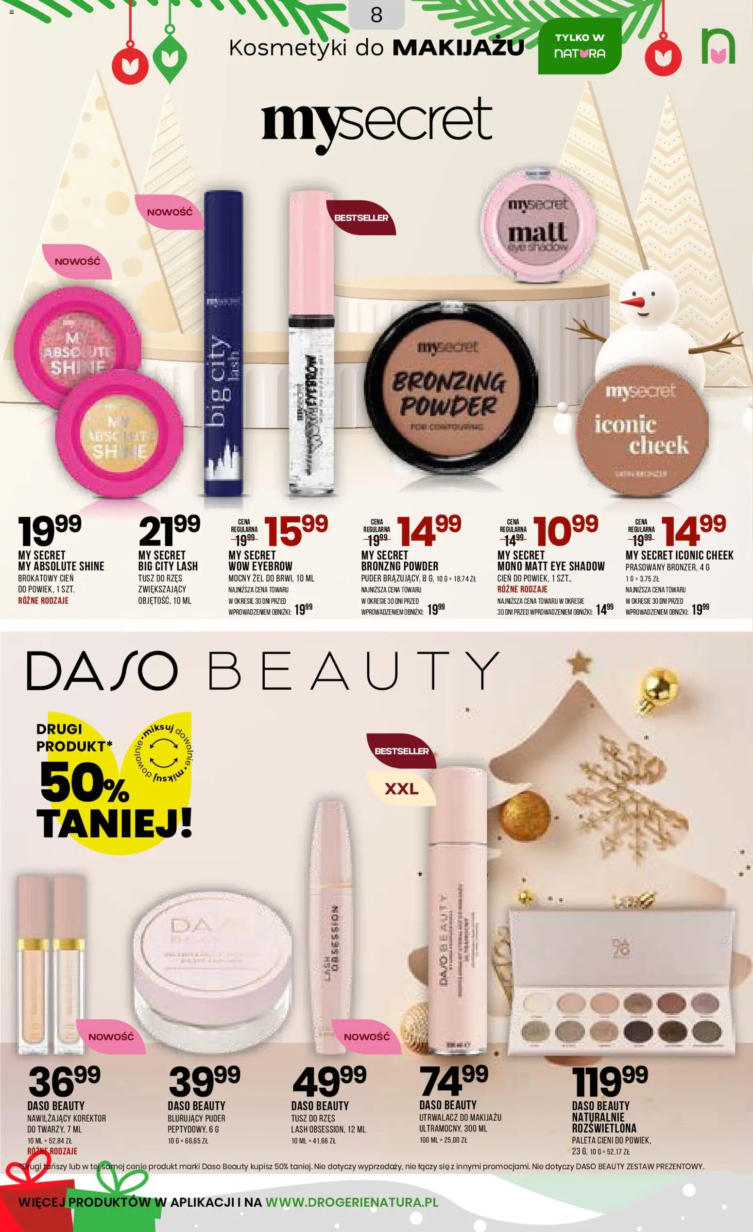 Drogerie Natura Gazetka od 10.12.2025 | Strona: 8 | Produkty: Kosmetyki, Puder, Bronzer, Fixer