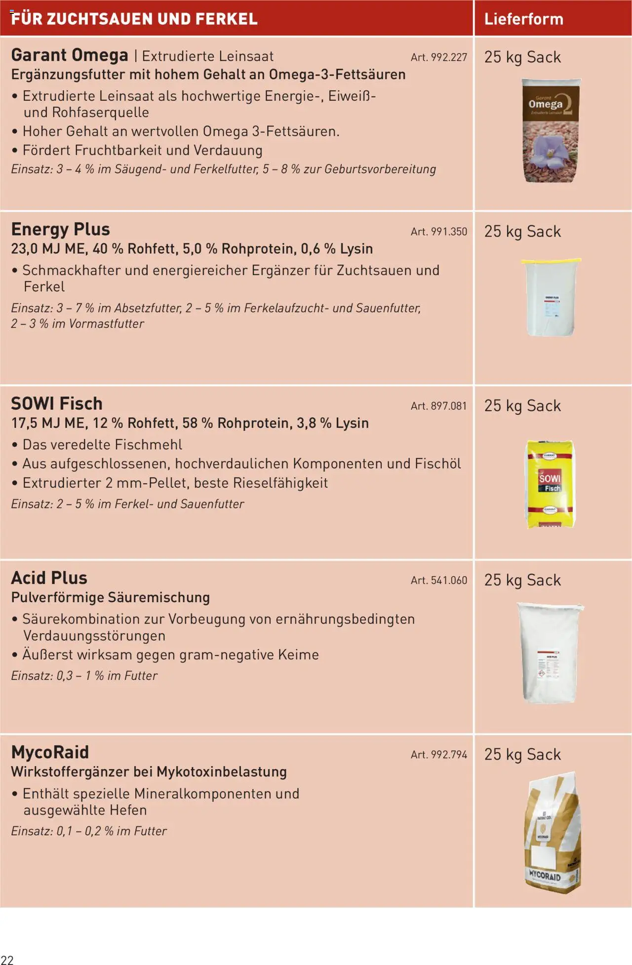 Lagerhaus Prospekt Zuchtsau & Ferkel gültig ab 14.03.2025 | Seite: 22 | Produkte: Fisch