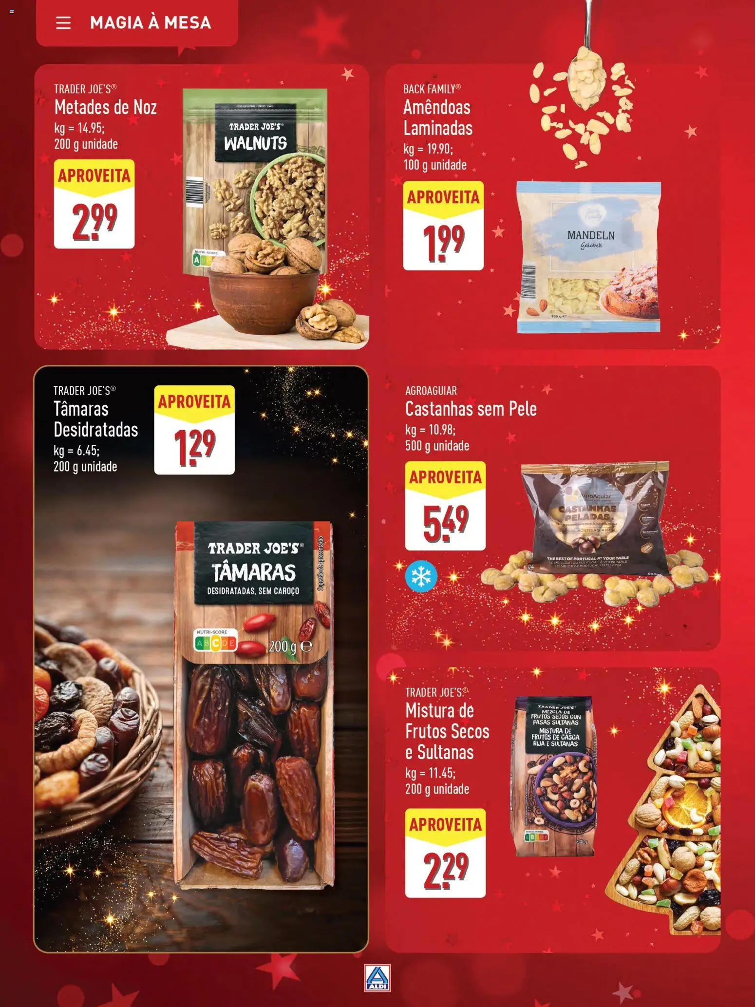 Aldi folheto │ válido de 22.11.2025 | Página: 10 | Produtos: Amêndoas, Castanhas, Mesa, Tâmaras