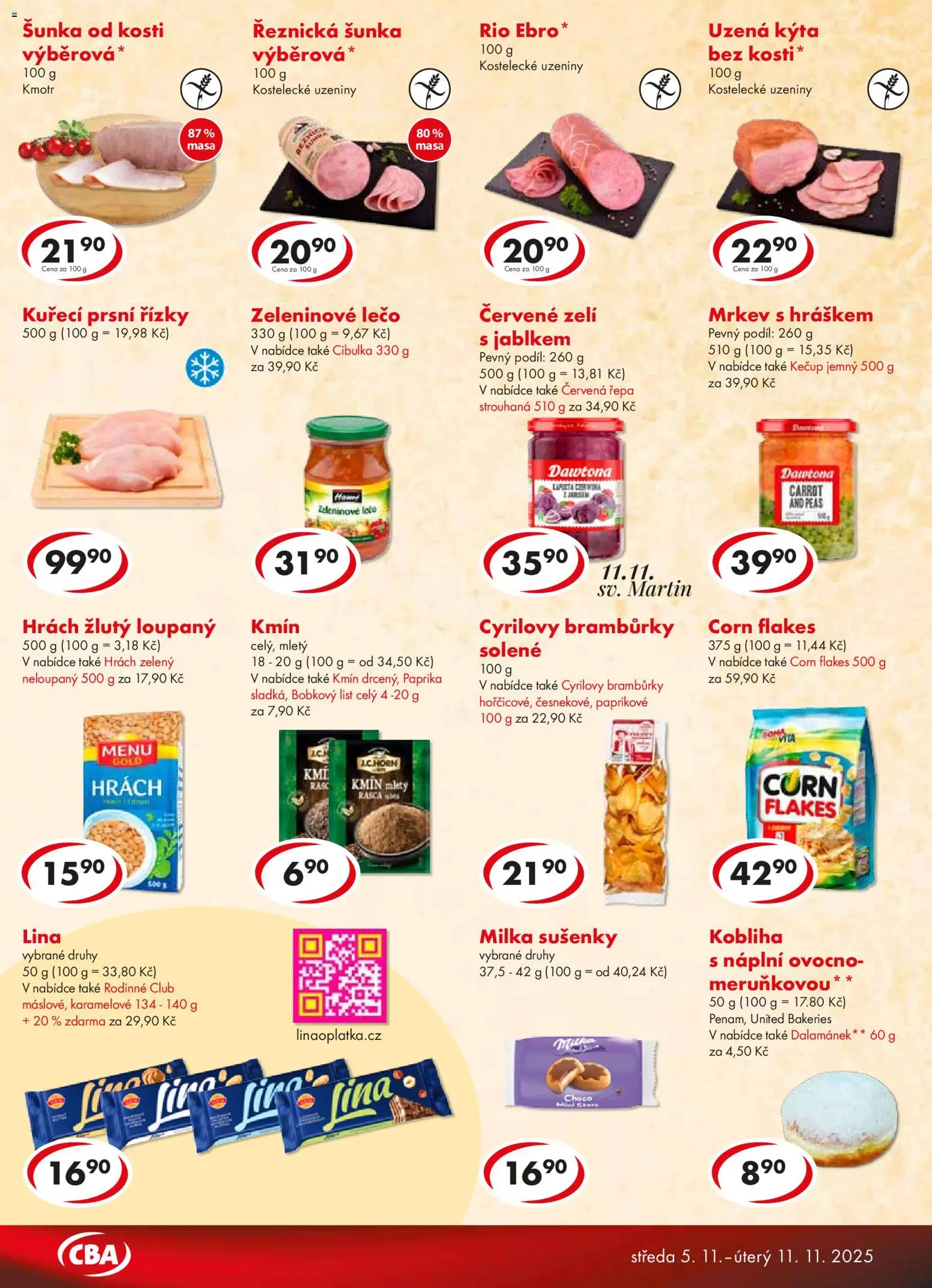 CBA leták - Premium od 05.11.2025 | Strana: 3 | Produkty: Šunka od kosti, Uzeniny, Lina, Lečo