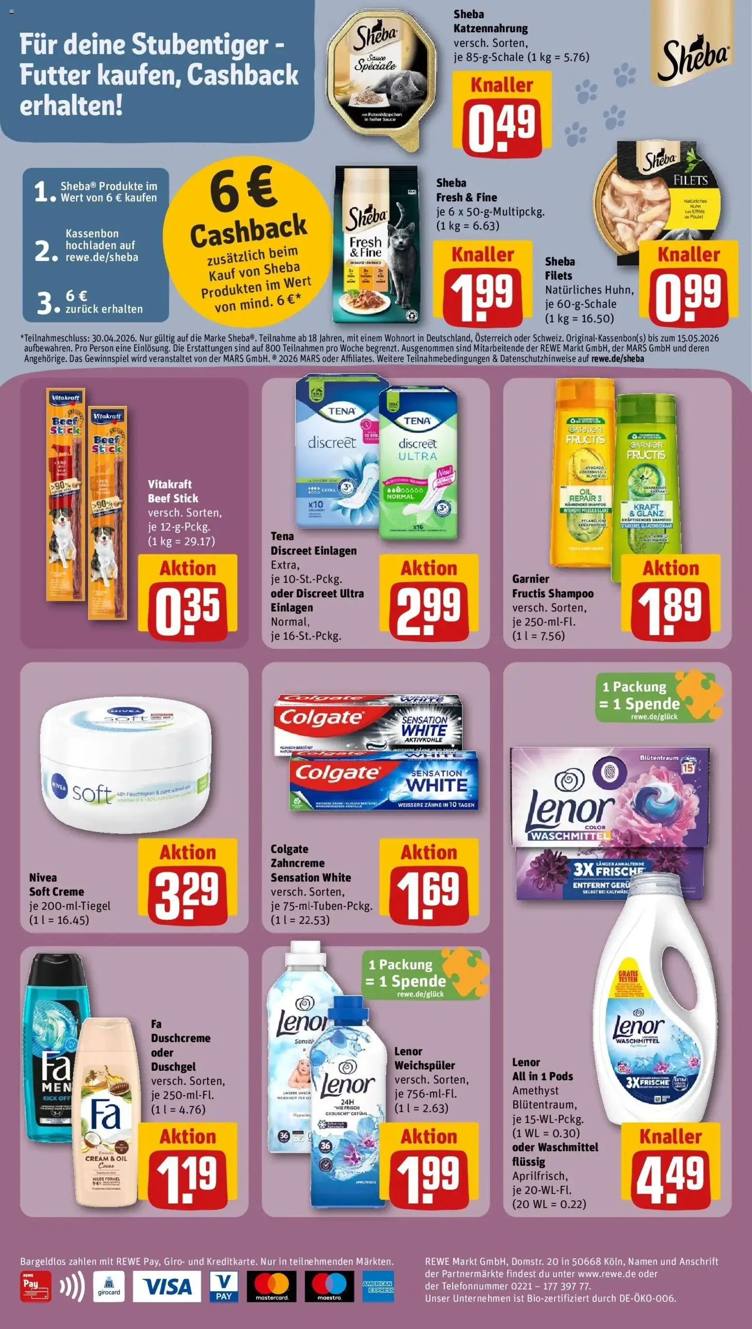 Rewe prospekt Straubing	 – gültig ab 16.02.2026 | Seite: 28 | Produkte: Lenor, Sheba, Mars, Waschmittel