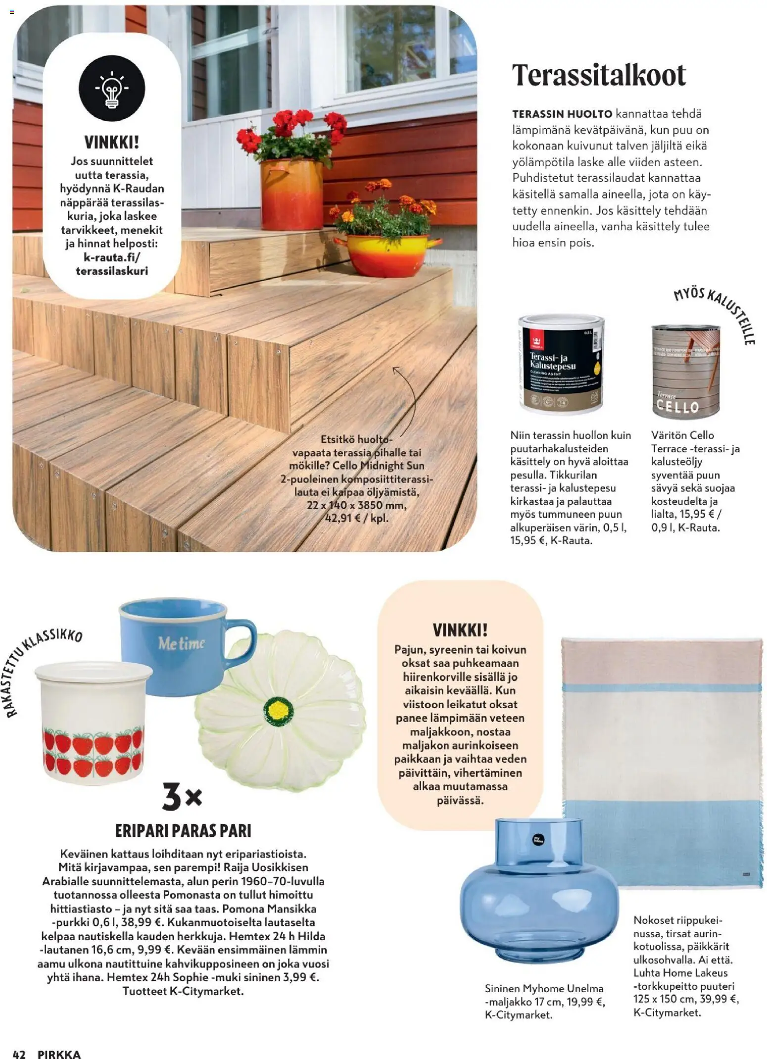 K-Supermarket - Pirkka – voimassa 25.03.2026 alkaen | Sivu: 42 | Tuotteet: Muki, Maljakko, Lautanen