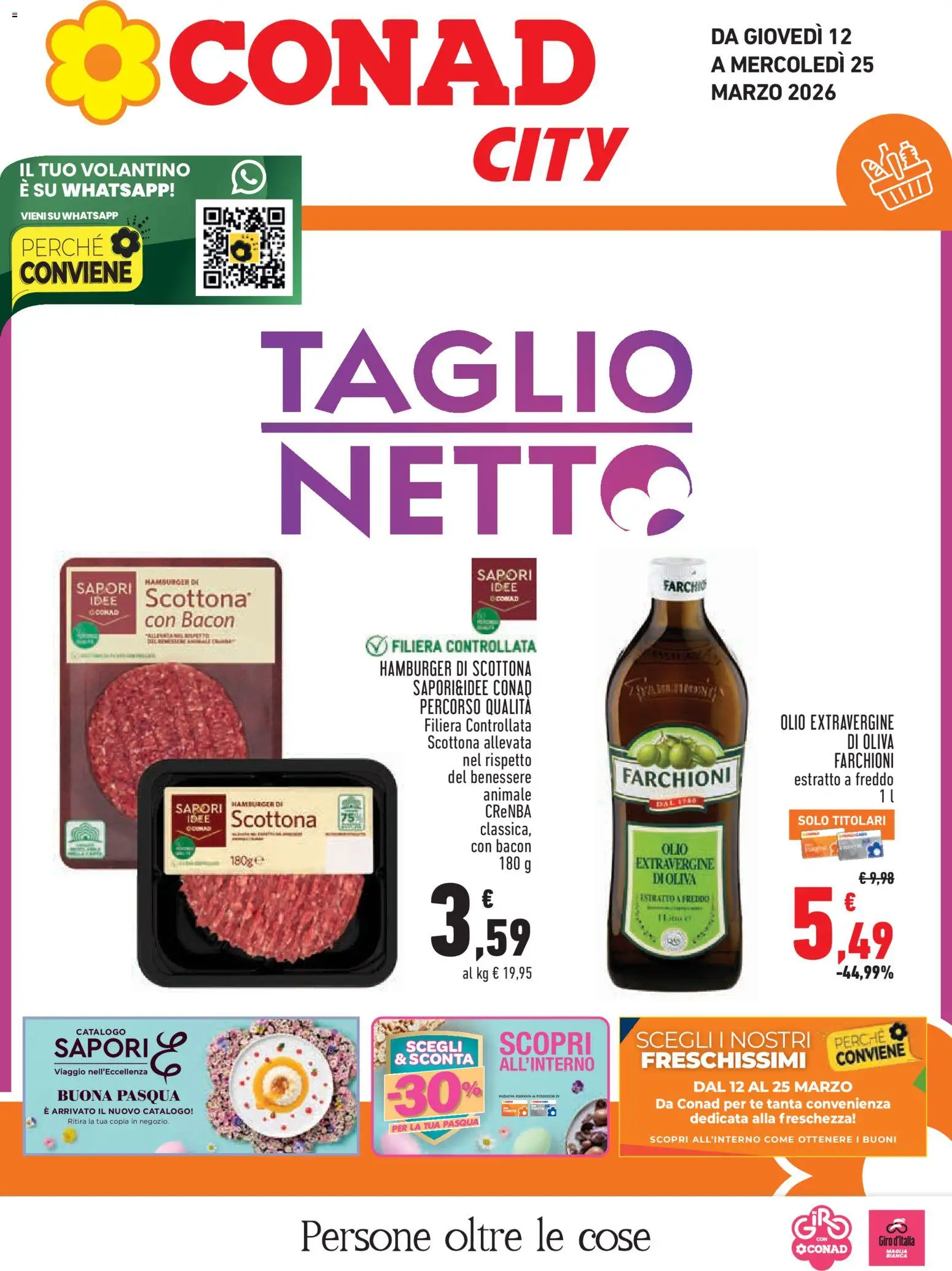 Volantino Conad del 12.03.2026 | Pagina: 1 | Prodotti: Tè, Olio, Olive, Hamburger
