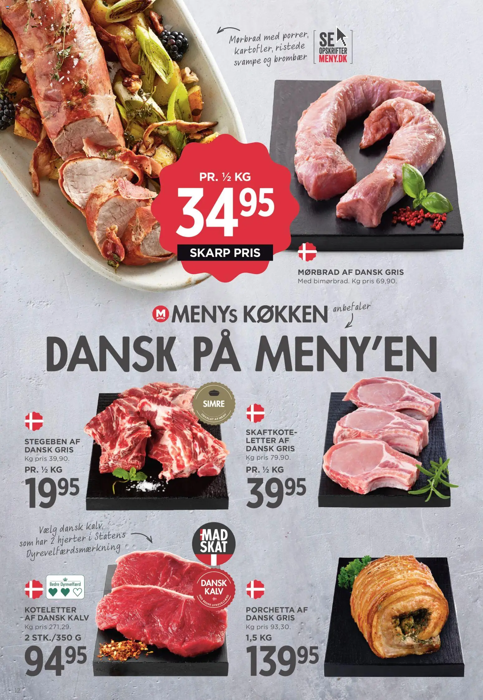 Meny tilbudsavis – gyldig fra 30.01.2026 | Side: 12 | Produkter: Svampe, Koteletter, Søm
