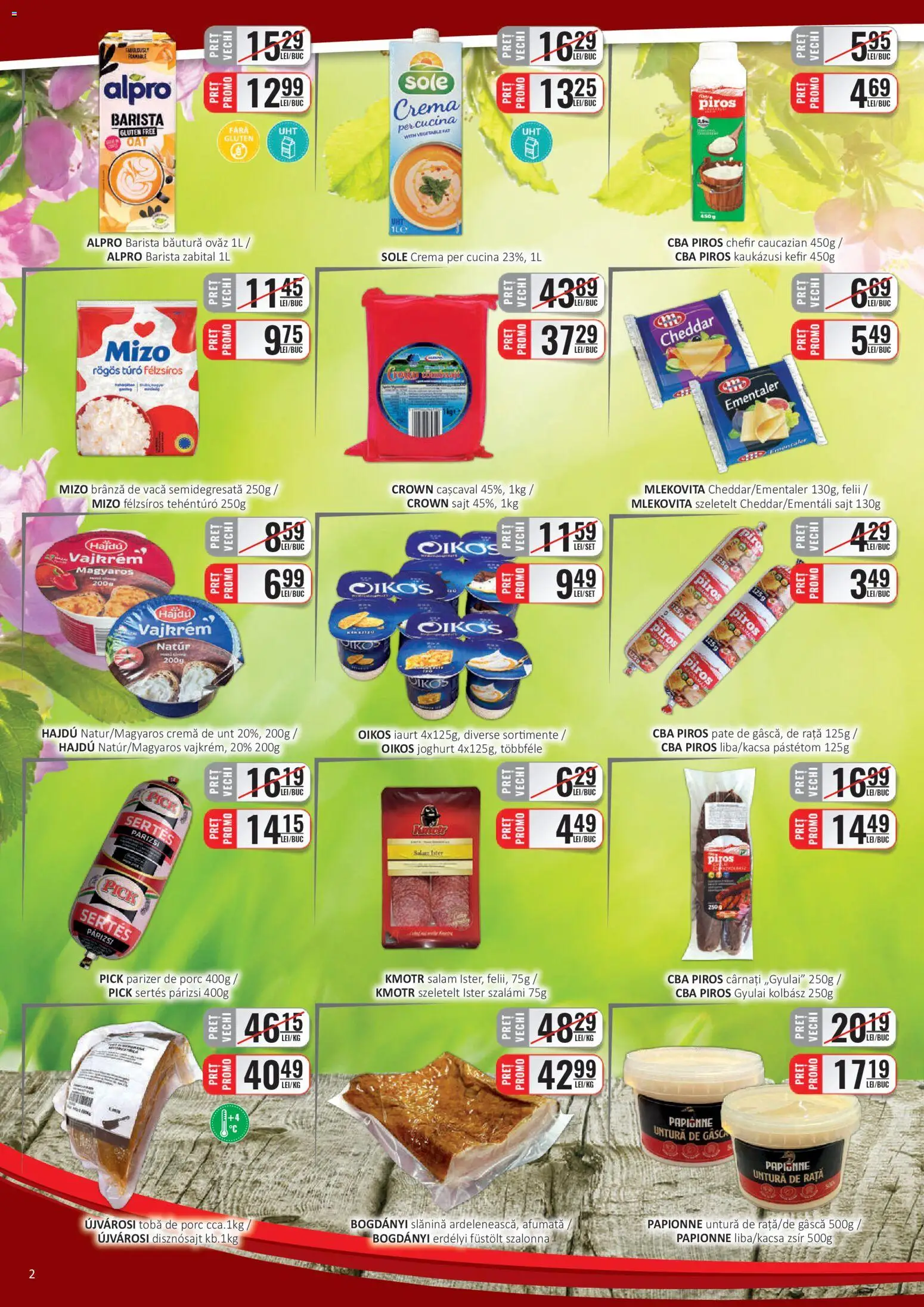 Noul catalog CBA – valabil de la 16.04.2026 | Pagină: 2 | Produse: Cremă, Salam, Kefir, Cârnați