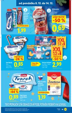 Lidl leták platný od 08.12.2025 | Strana: 25 | Produkty: Smotana, Tvaroh, Actimel