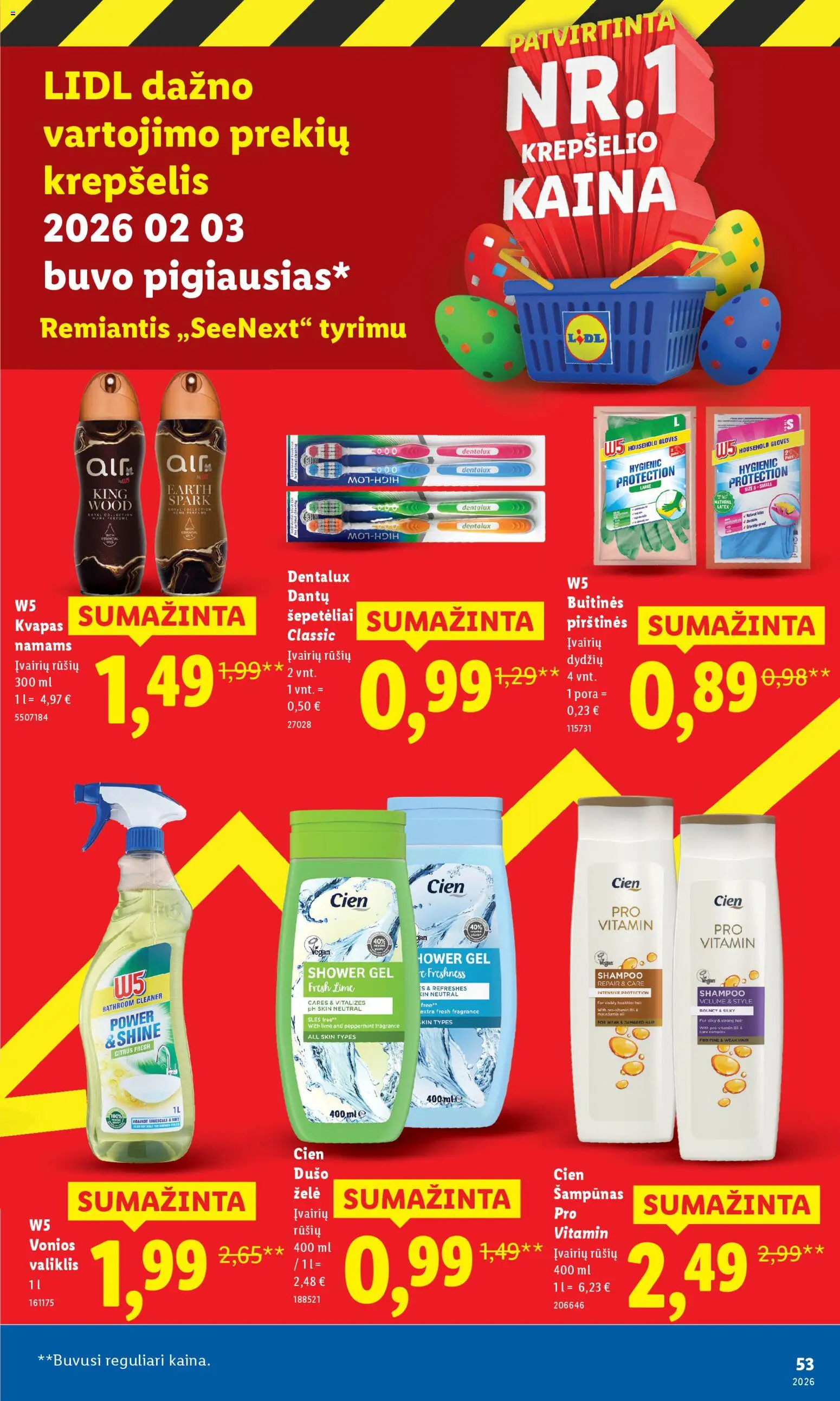 LIDL akcijos nuo 23.03.2026 | Puslapis: 53 | Prekių: Kvapas, Šampūnas, Krepšelis, Pirštines