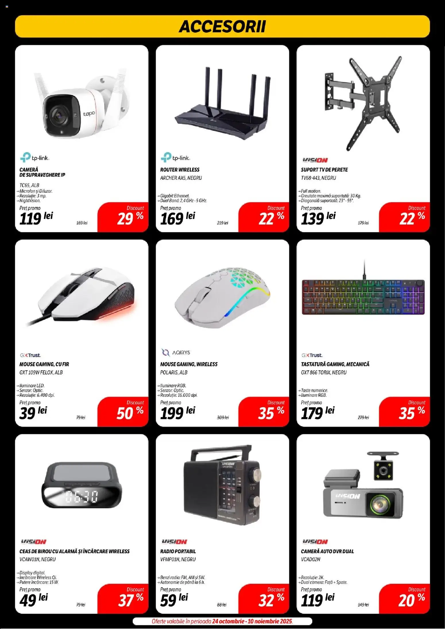 Noul catalog Flanco – valabil de la 07.11.2025 | Pagină: 25 | Produse: Ceas, Cameră auto, Mouse, Tastatură