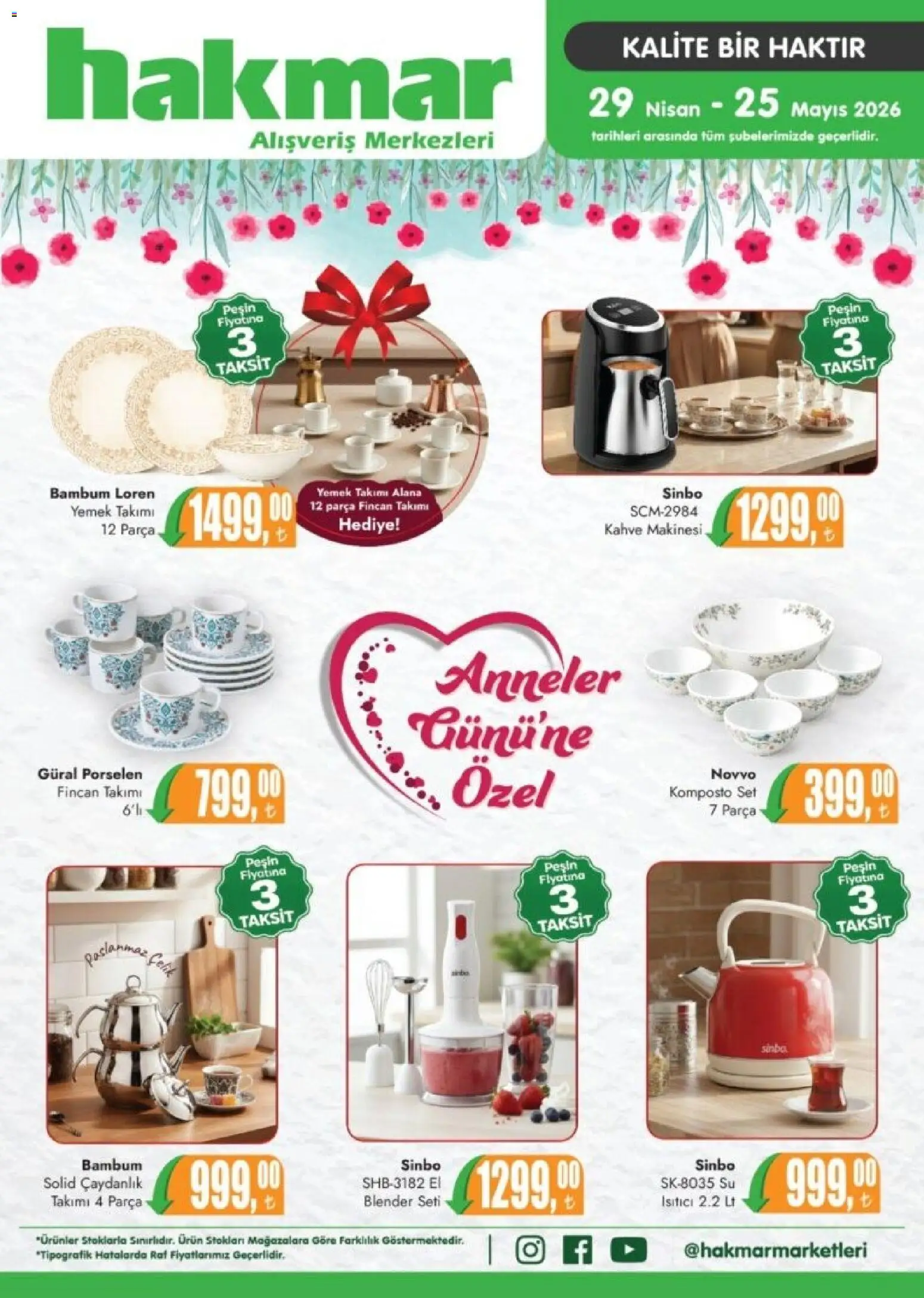 Hakmar - İndirim - 29.04.2026 tarihinden itibaren geçerlidir | Sayfa: 1 | Ürünler: Raf, Blender, Yemek takımı, Kahve