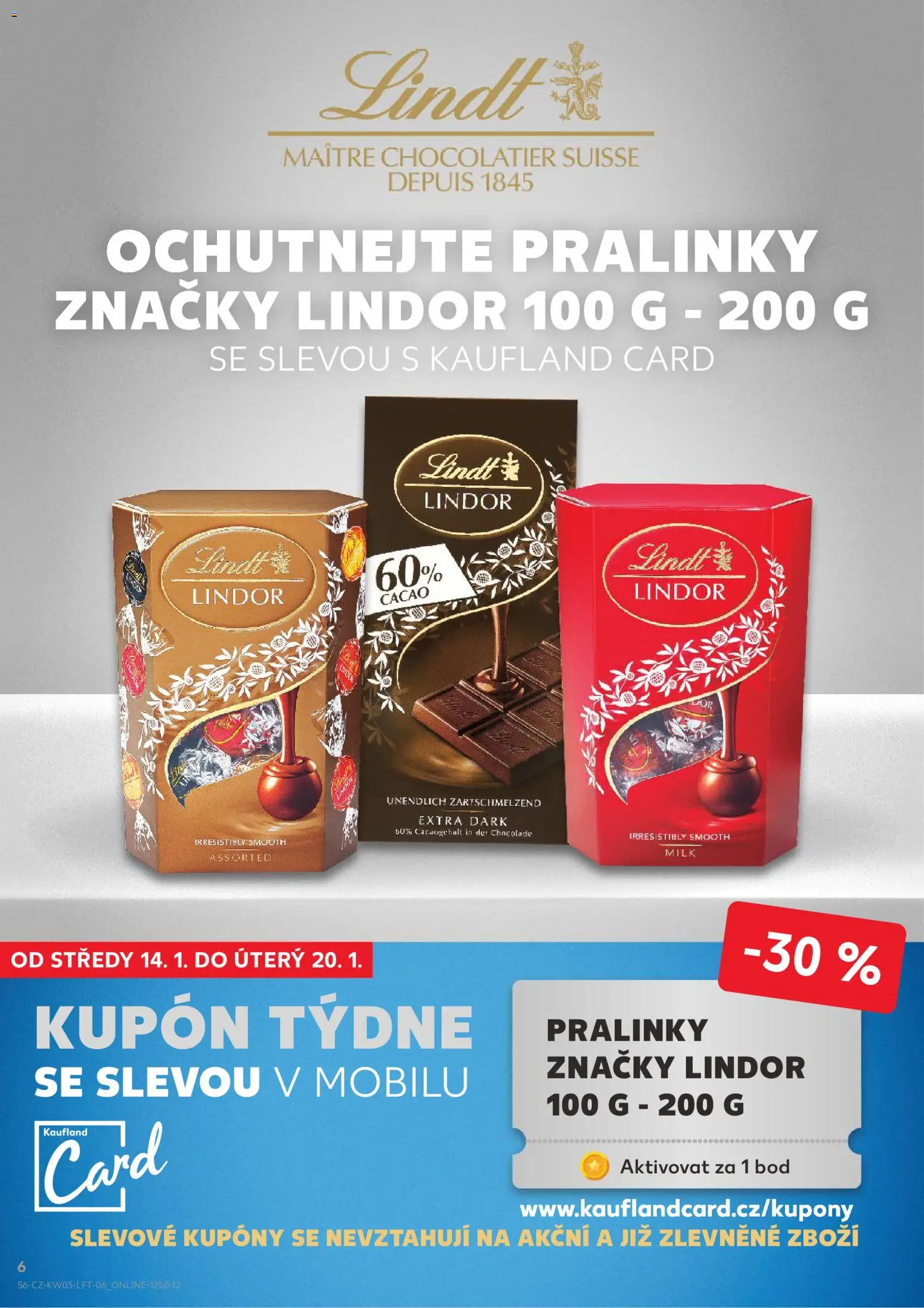 Kaufland leták - Ostrava od 14.01.2026 | Strana: 6 | Produkty: Lindor, Lindt, Lindt lindor