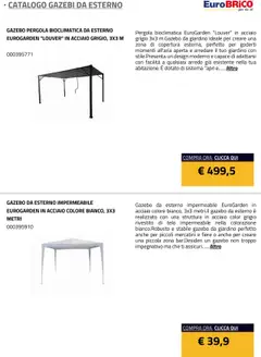 Anteprima del volantino Eurobrico Gazebi da esterno catalogo valido a partire dal 23.07.2025 | Pagina: 8 | Prodotti: Gazebo, Pergola