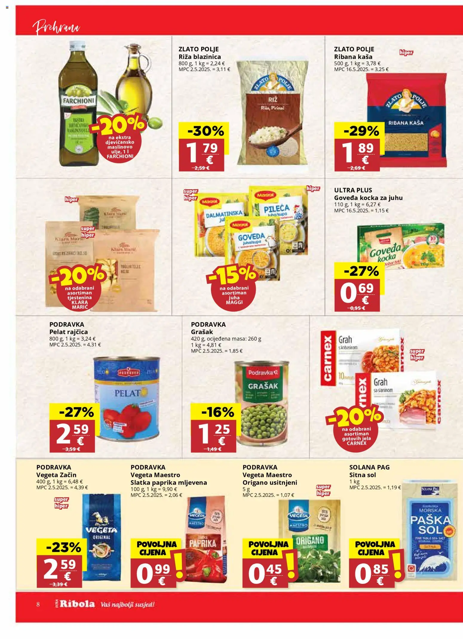 Ribola katalog | vrijedi od 29.10.2025 | Stranica: 8 | Proizvodi: Grah, Riža, Paprika, Tjestenina