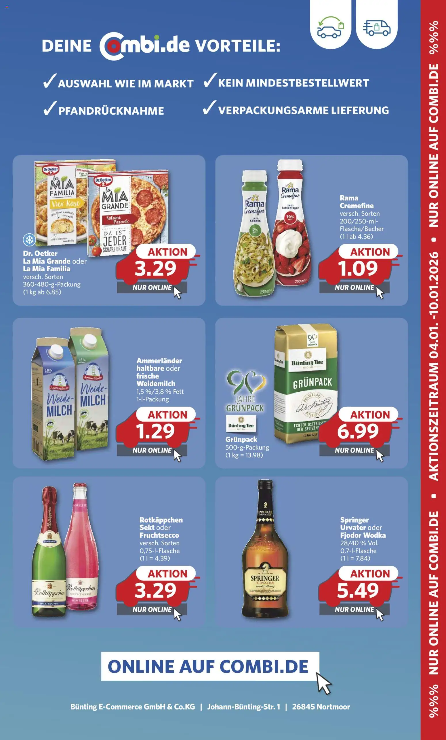 Combi Prospekt 	 – gültig ab 12.01.2026 | Seite: 26 | Produkte: Milch, Sekt, Rama cremefine, Wodka