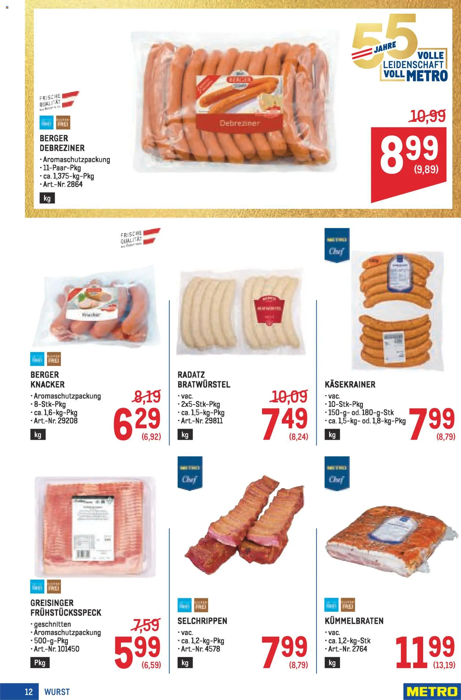 Metro angebote Profi gültig ab 19.02.2026 | Seite: 12 | Produkte: Wurst