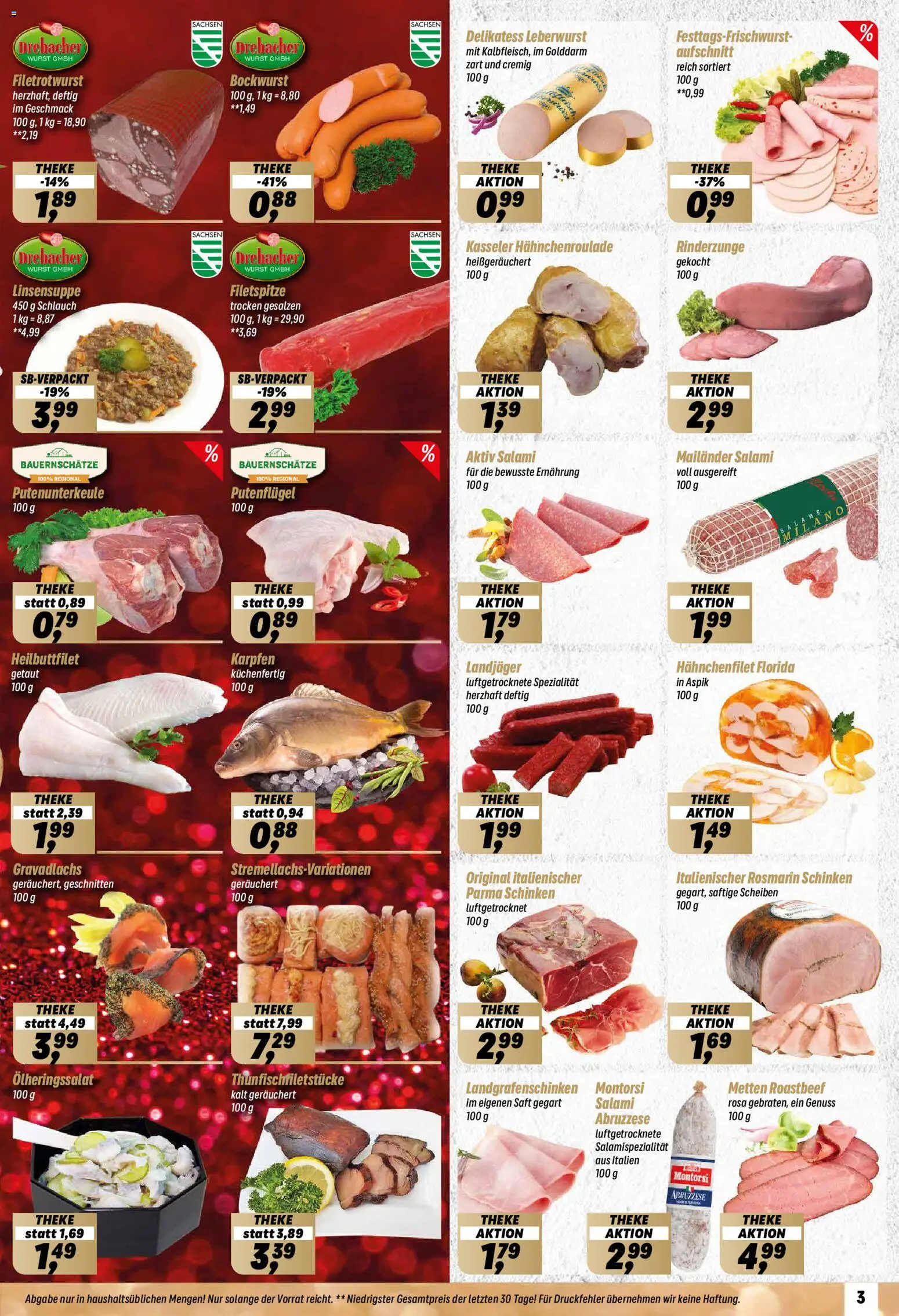 Simmel Prospekt 	 – gültig ab 22.12.2025 | Seite: 3 | Produkte: Theke, Roastbeef, Wurst, Saft