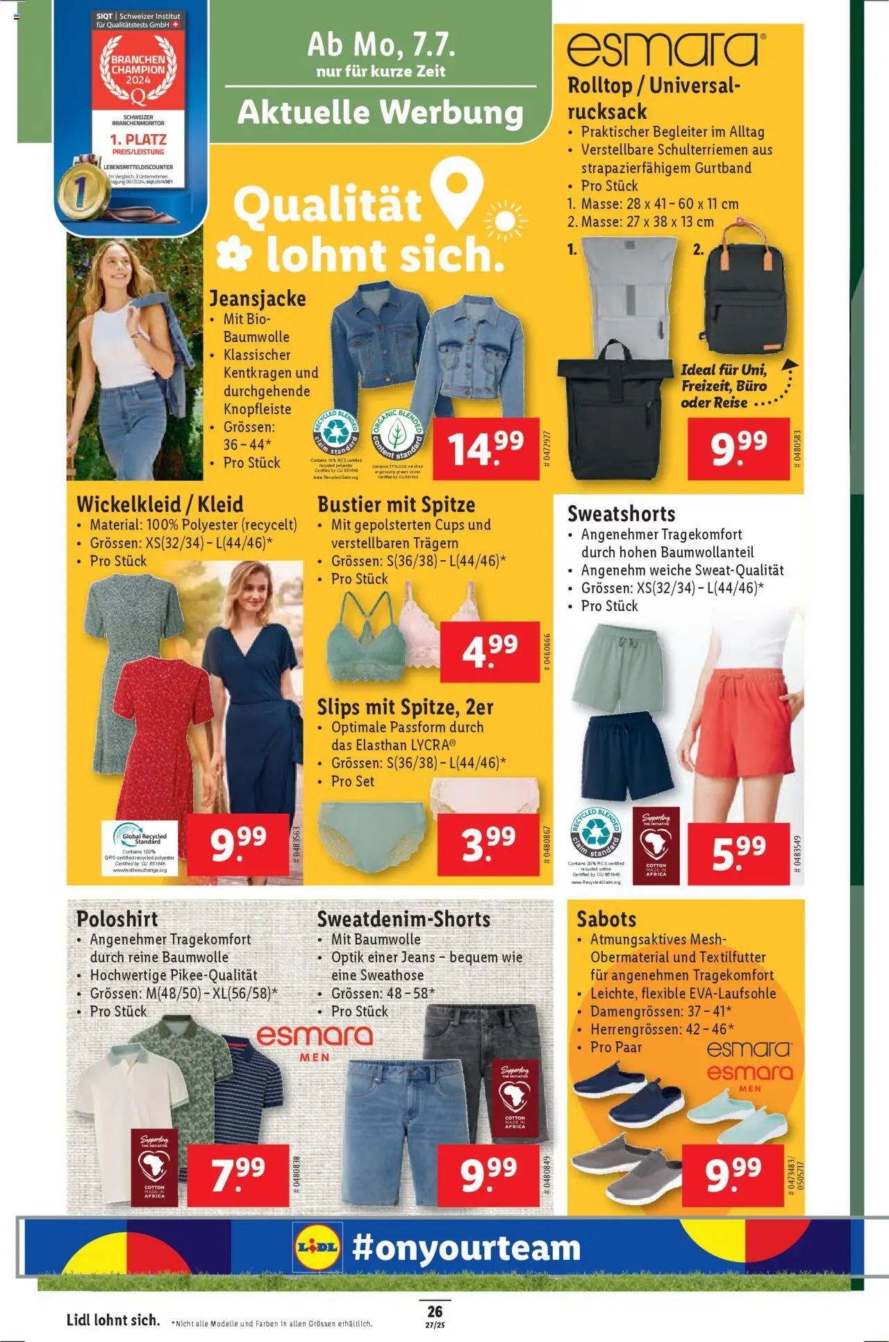 Lidl Aktionen ab 03.07.2025 | Seite: 26 | Produkte: Kleid, Jeans, Shirt, Jeansjacke