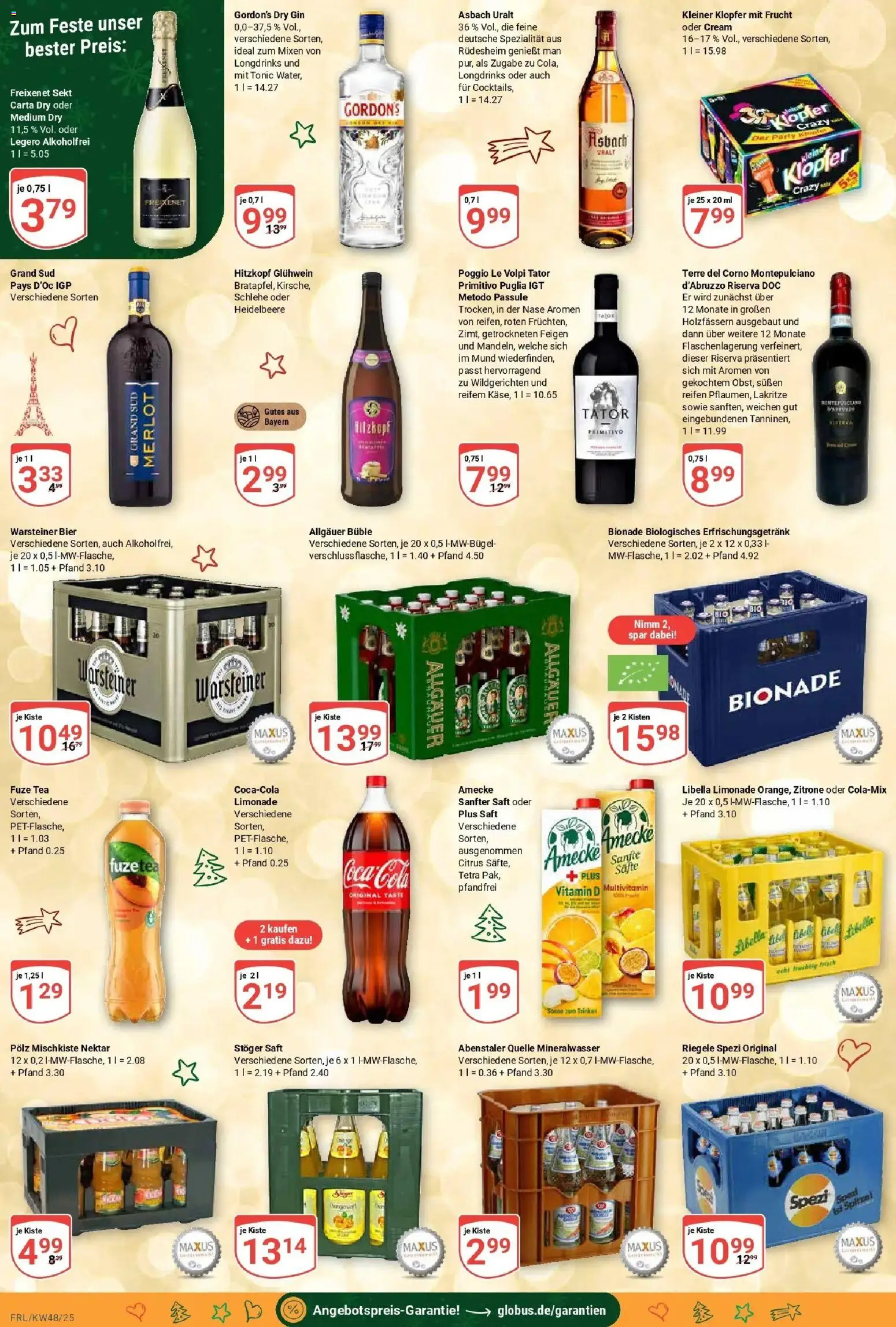 Globus prospekt Freilassing	 – gültig ab 23.11.2025 | Seite: 4 | Produkte: Sekt, Warsteiner, Grand sud, Asbach