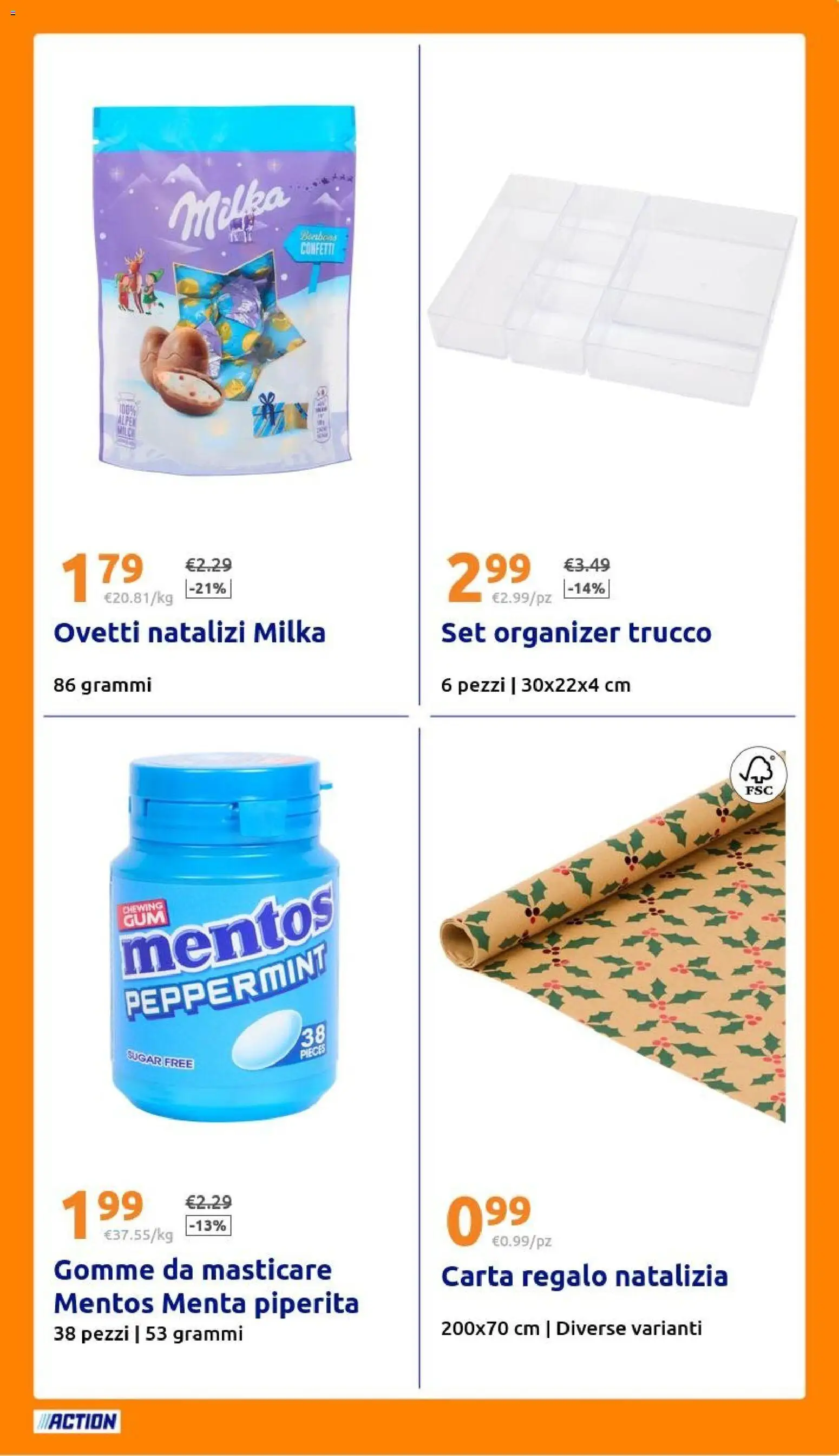 Volantino Action del 19.11.2025 | Pagina: 29 | Prodotti: Menta, Gomme da masticare, Trucco