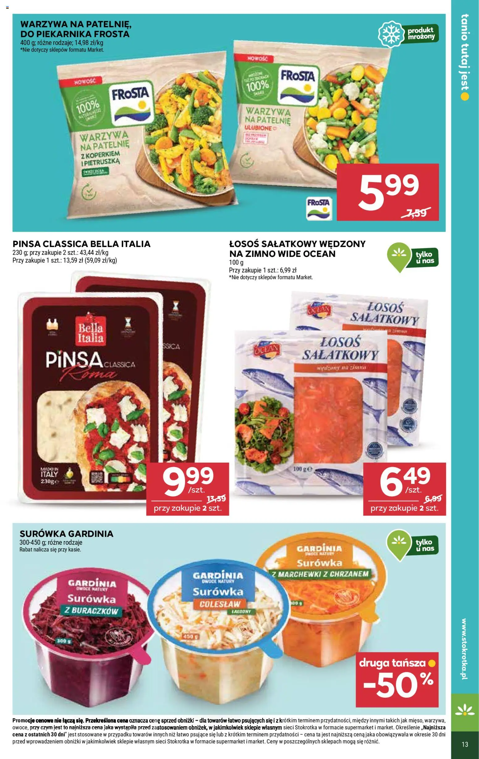 Stokrotka Gazetka - Supermarket od 05.01.2026 | Strona: 13 | Produkty: Pietruszka, Stokrotka, Łosoś, Patelnie
