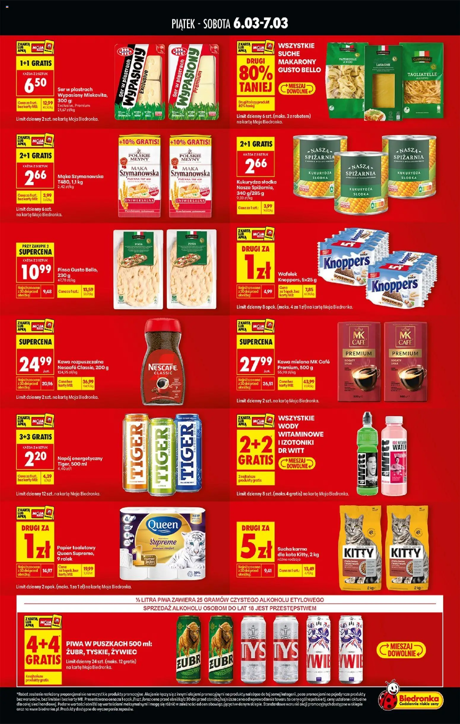 Biedronka Polsko leták - Tani weekend od 06.03.2026 | Strana: 2 | Produkty: Nescafé, Pinsa, Makarony, Energy drink