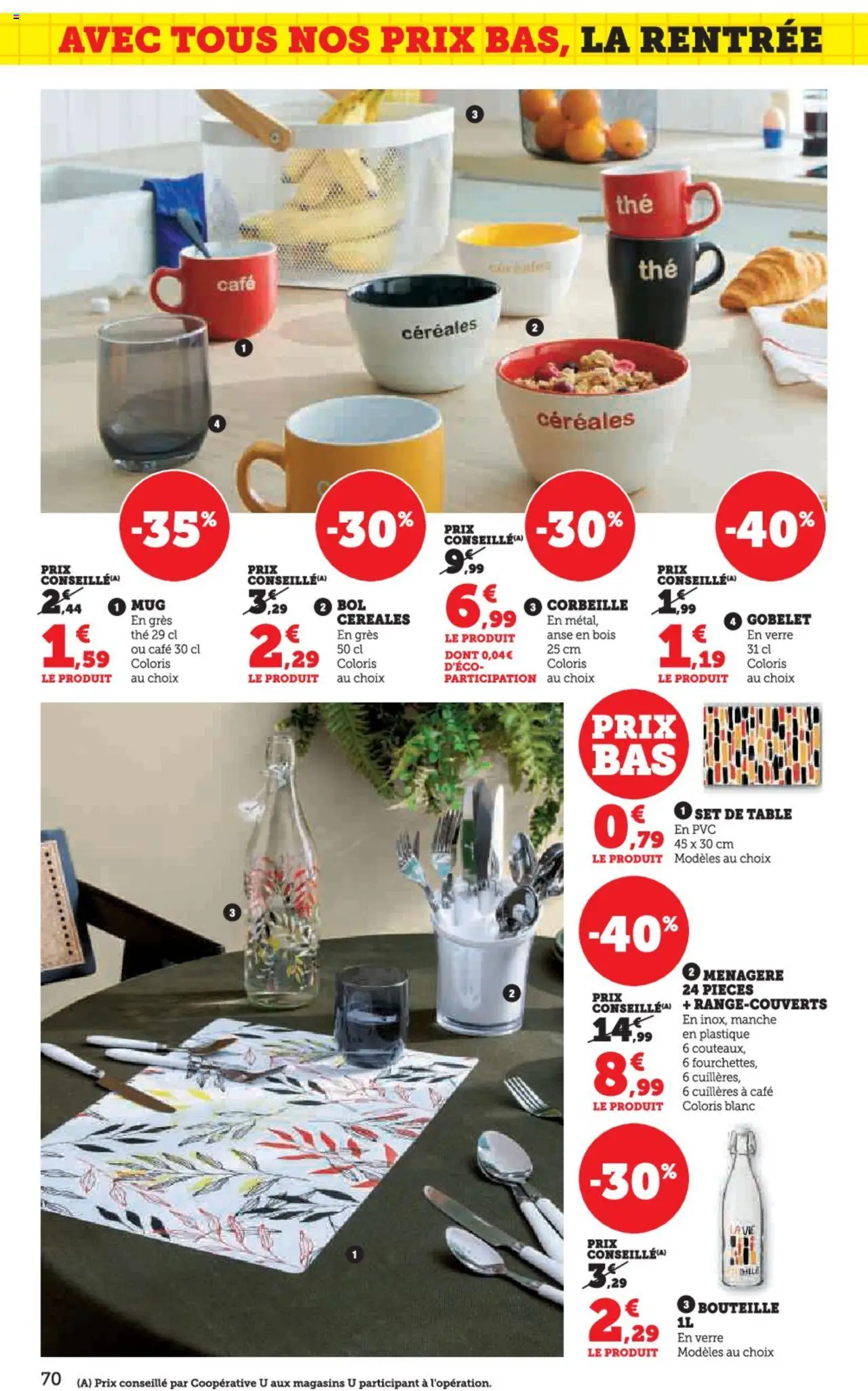  | Page: 70 | Produits: Cuillères, Table, Café, Céréales