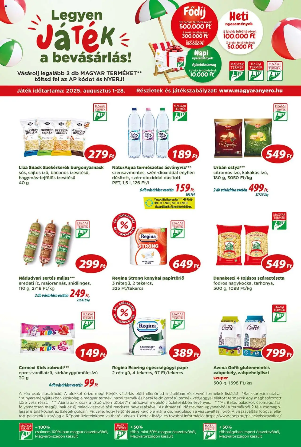 COOP akciós ujság - amely érvényes a következő dátumtól: 14.08.2025 | Oldal: 5 | Termékek: Papírtörlő, Gluténmentes, Száraztészta, Nápolyi
