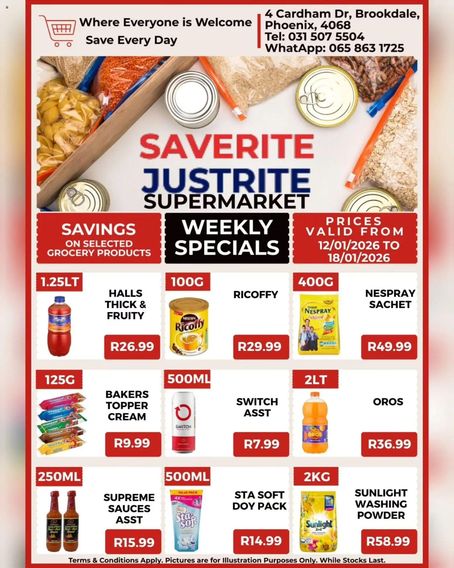 New Saverite catalogue – valid from 12.01.2026 | Page: 3 | Products: Sauces, Powder, Switch, Cream