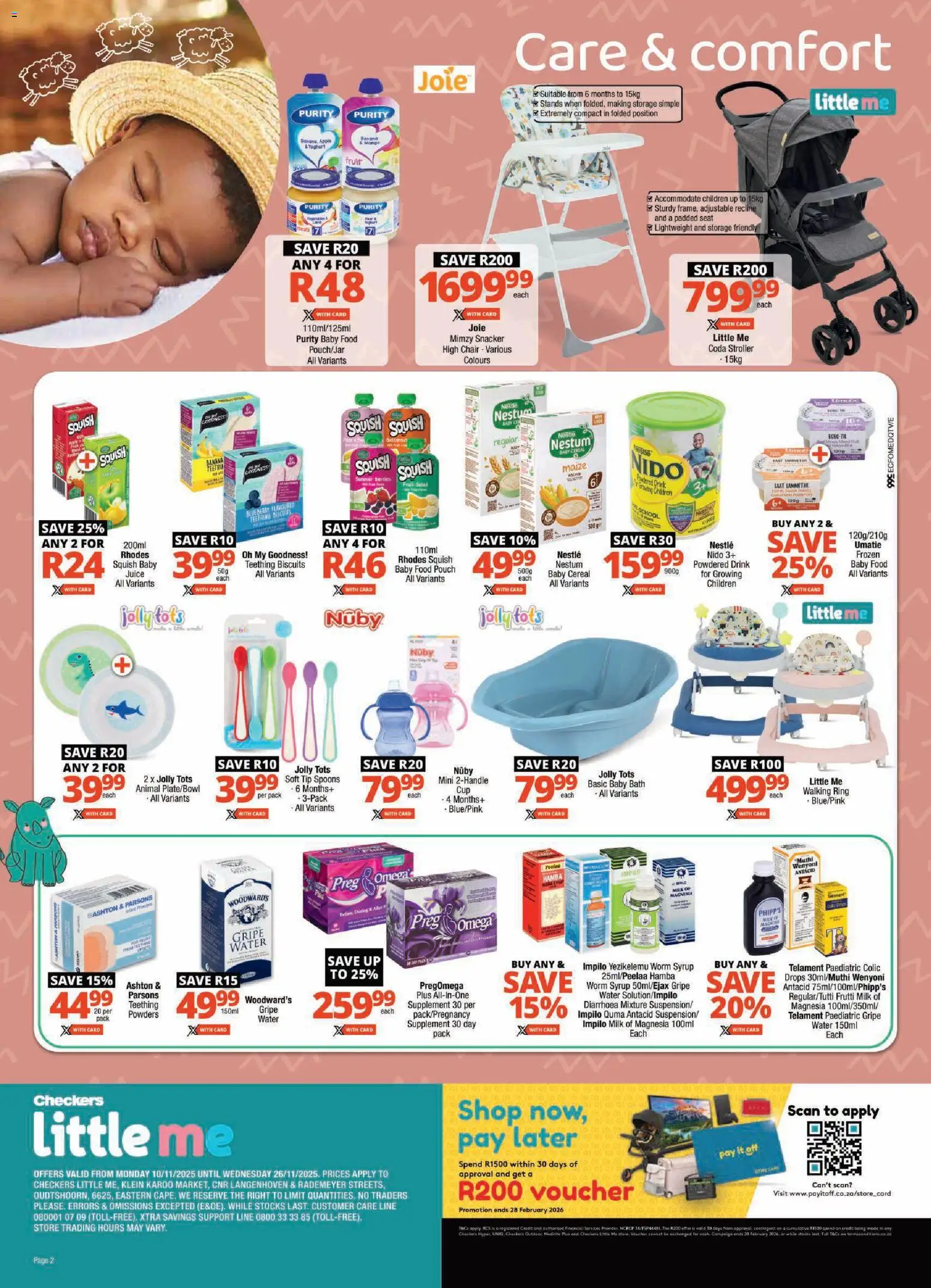 New Checkers catalogue – valid from 10.11.2025 | Page: 2 | Products: Milk, Biscuits, Salad, Water