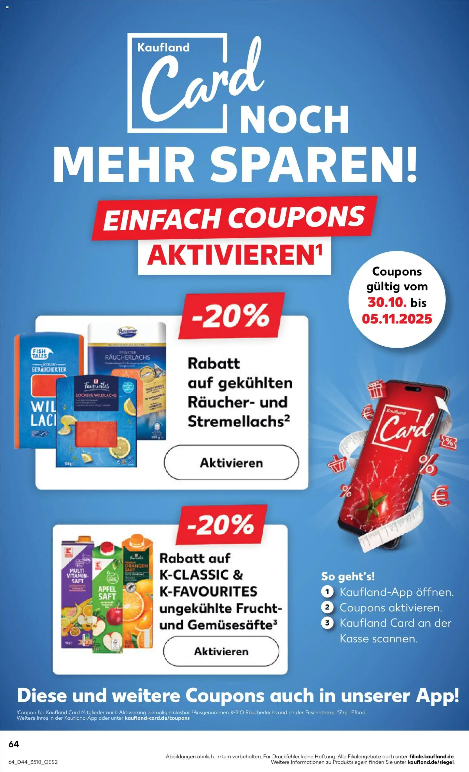 Kaufland prospekt Leipzig	 – gültig ab 30.10.2025 | Seite: 64 | Produkte: Äpfel, Orangen, Räucherlachs, Saft