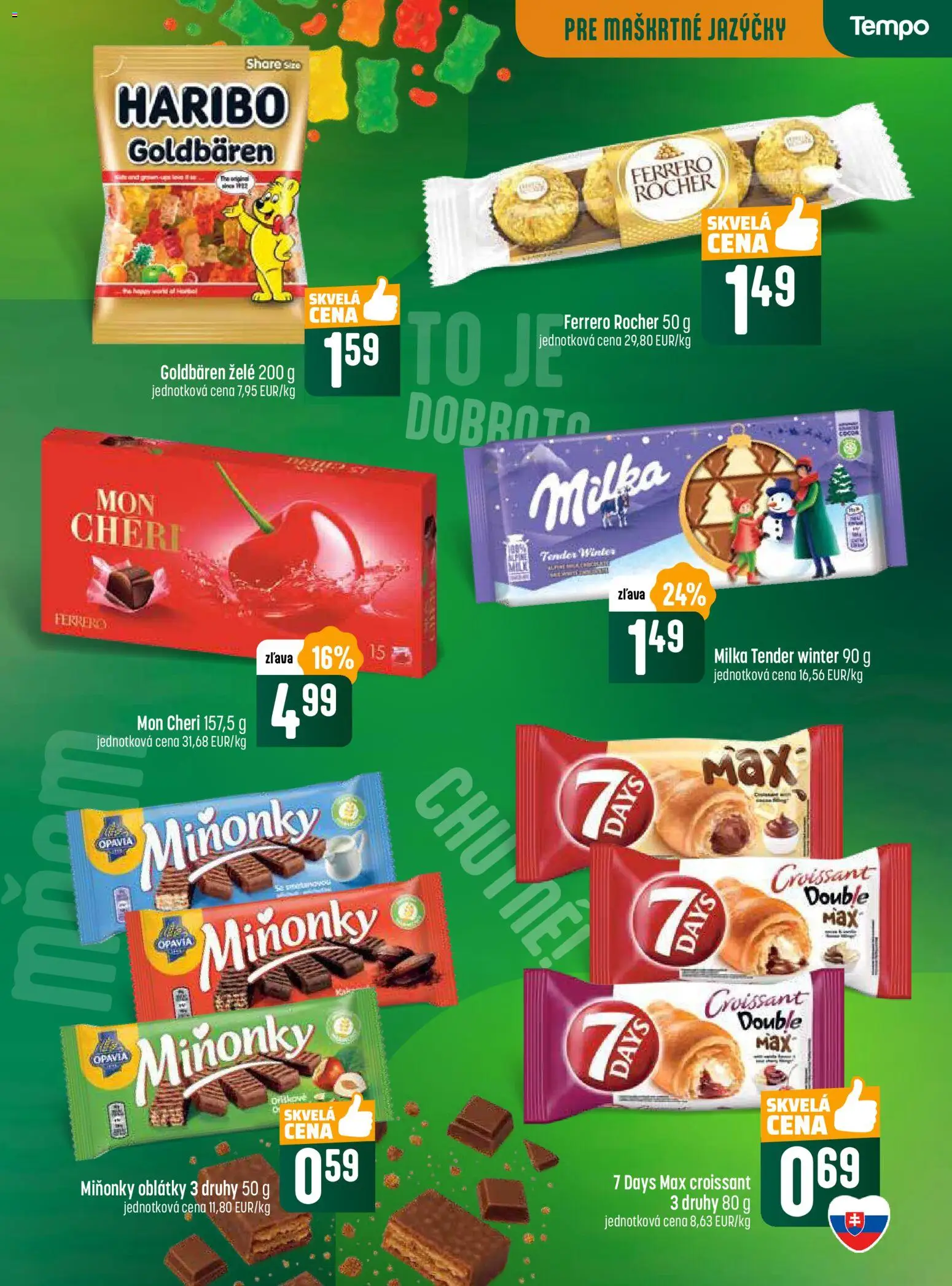 Nové COOP Jednota akcie – leták je platný od 13.11.2025 | Strana: 17 | Produkty: Croissant, Mon Chéri, Milka, Ferrero Rocher