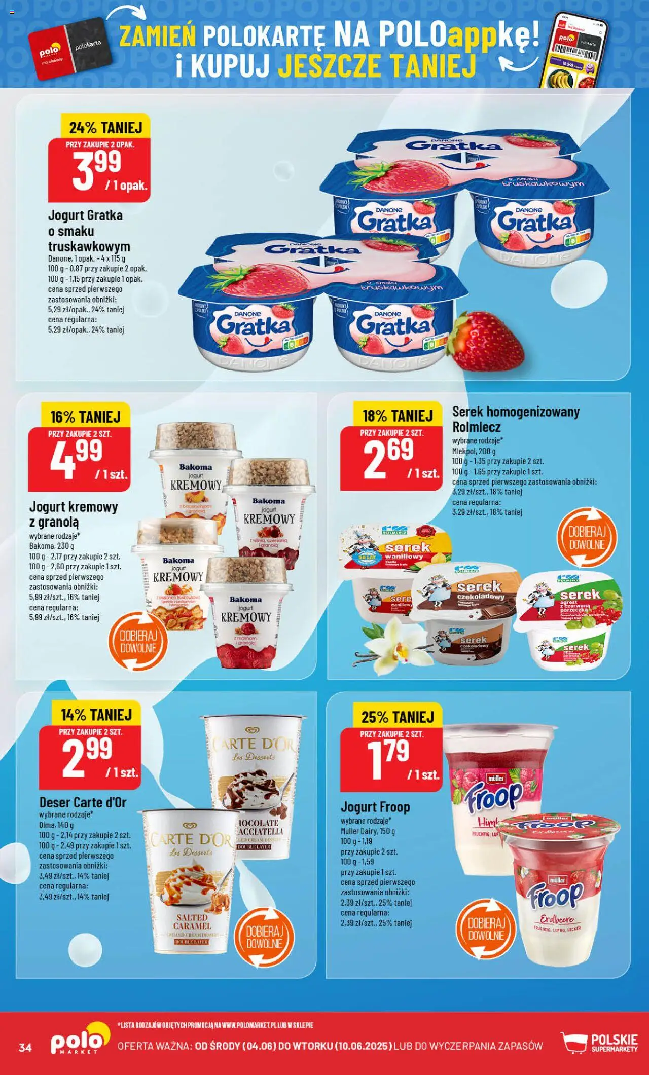 POLOmarket Gazetka od 04.06.2025 | Strona: 34 | Produkty: Serek, Porzeczka, Agrest, Jogurt kremowy