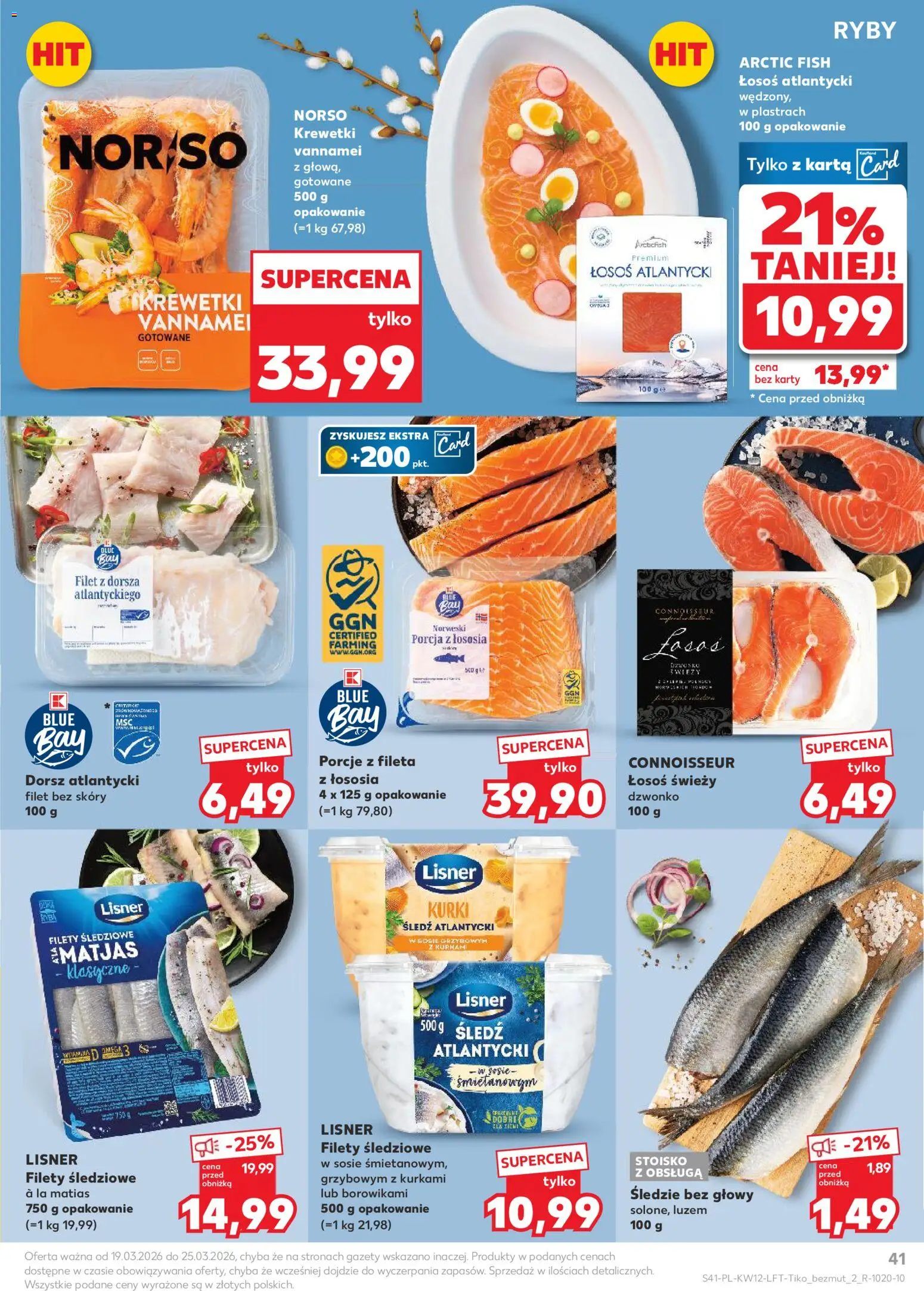 Kaufland Polsko leták od 19.03.2026 | Strana: 41 | Produkty: Omega 3, Ryby, Losos, Filet