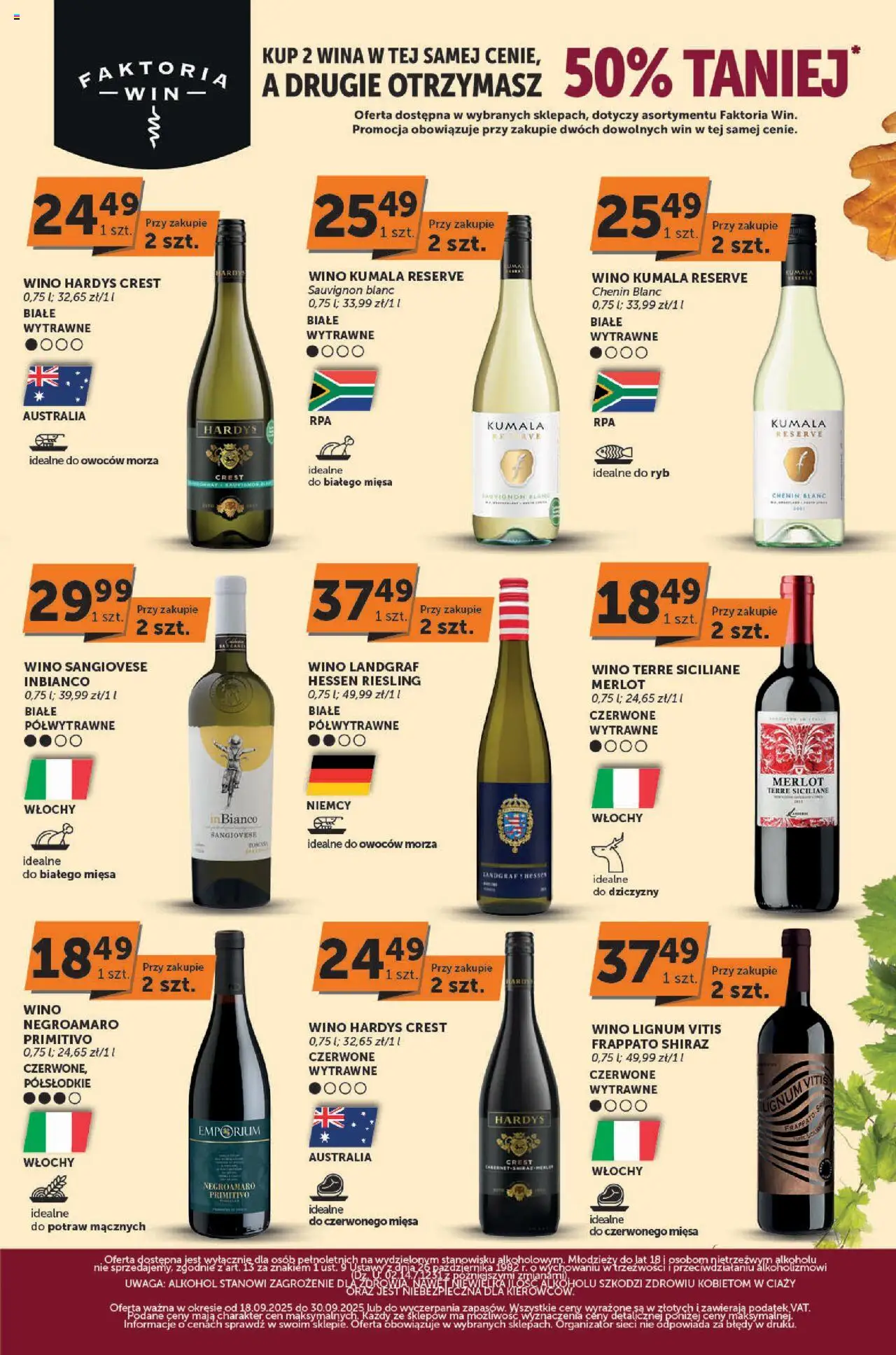 Groszek Gazetka - Faktoria win od 18.09.2025 | Strona: 3 | Produkty: Riesling, Merlot, Wino, Alkohol