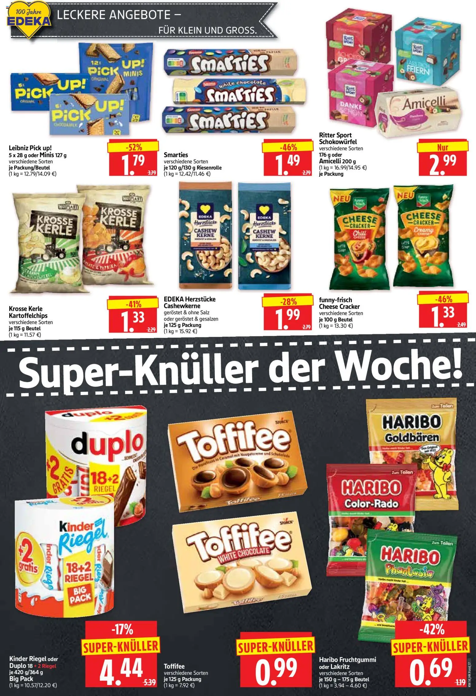 HERKULES Prospekt 	 – gültig ab 30.03.2026 | Seite: 17 | Produkte: Haribo, Ritter sport, Kinder riegel, Salz