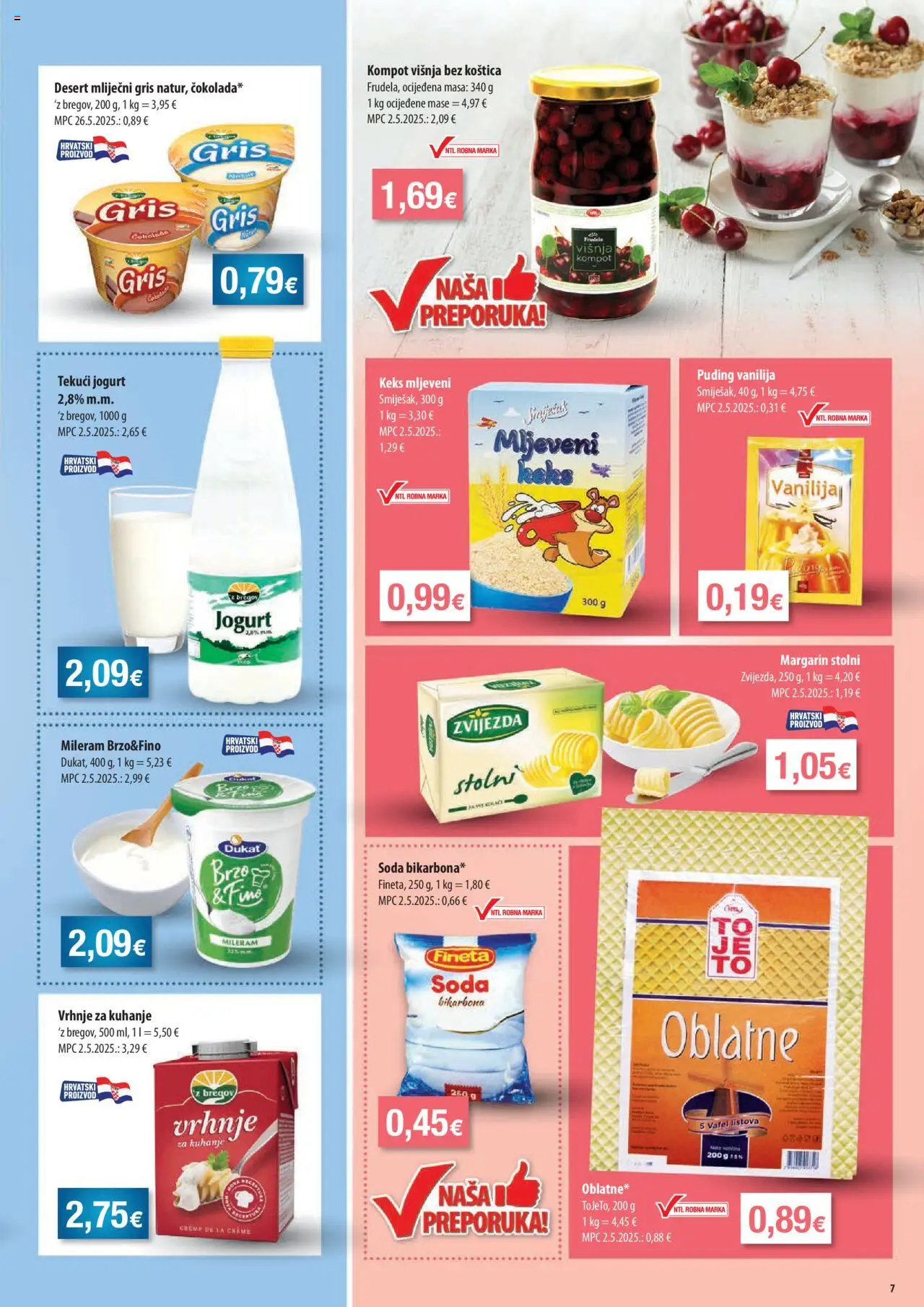 NTL katalog | vrijedi od 15.10.2025 | Stranica: 7 | Proizvodi: Oblatne, Puding, Margarin, Mileram