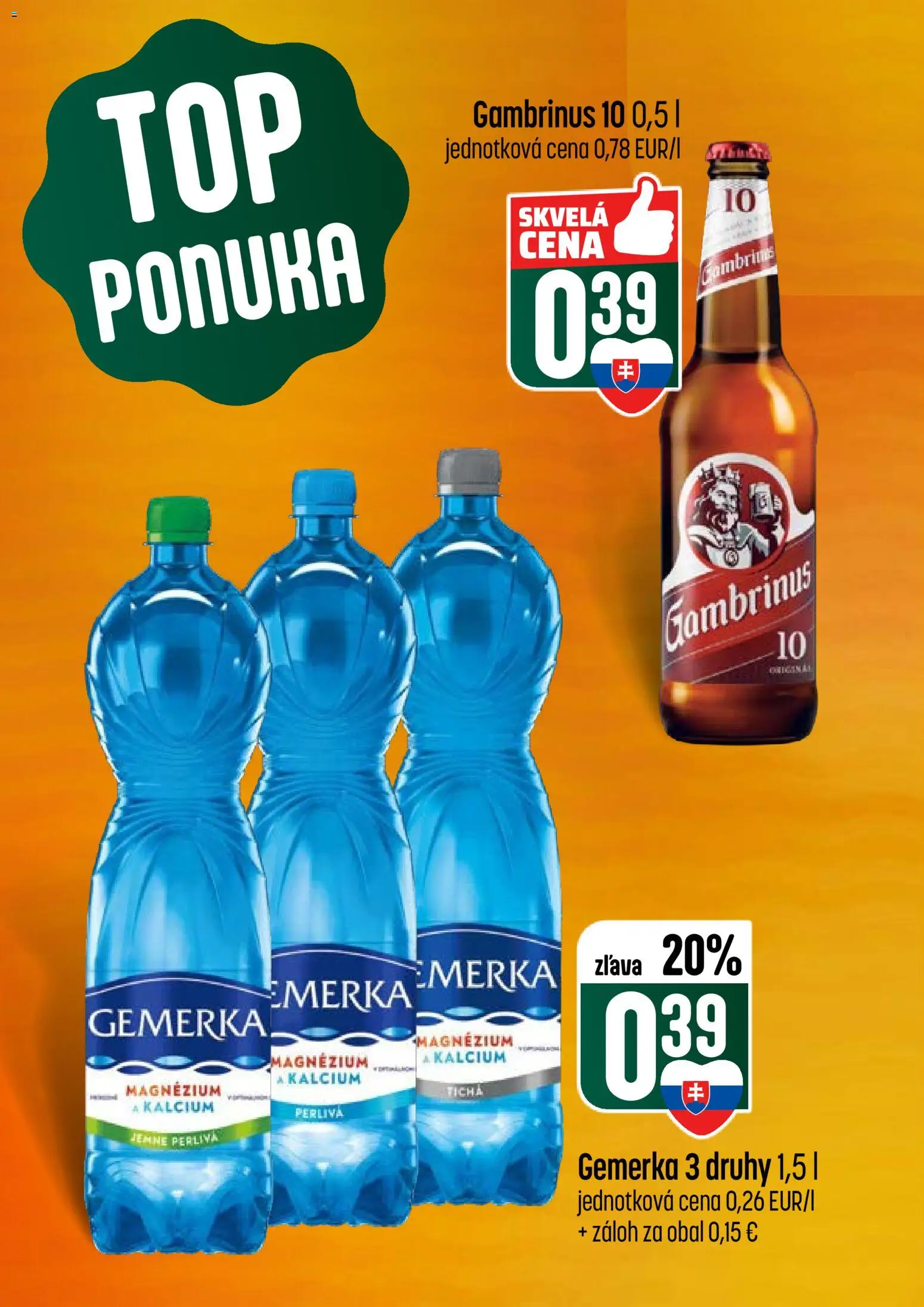 Nové COOP Jednota akcie – leták je platný od 15.01.2026 | Strana: 6 | Produkty: Gambrinus, Gemerka