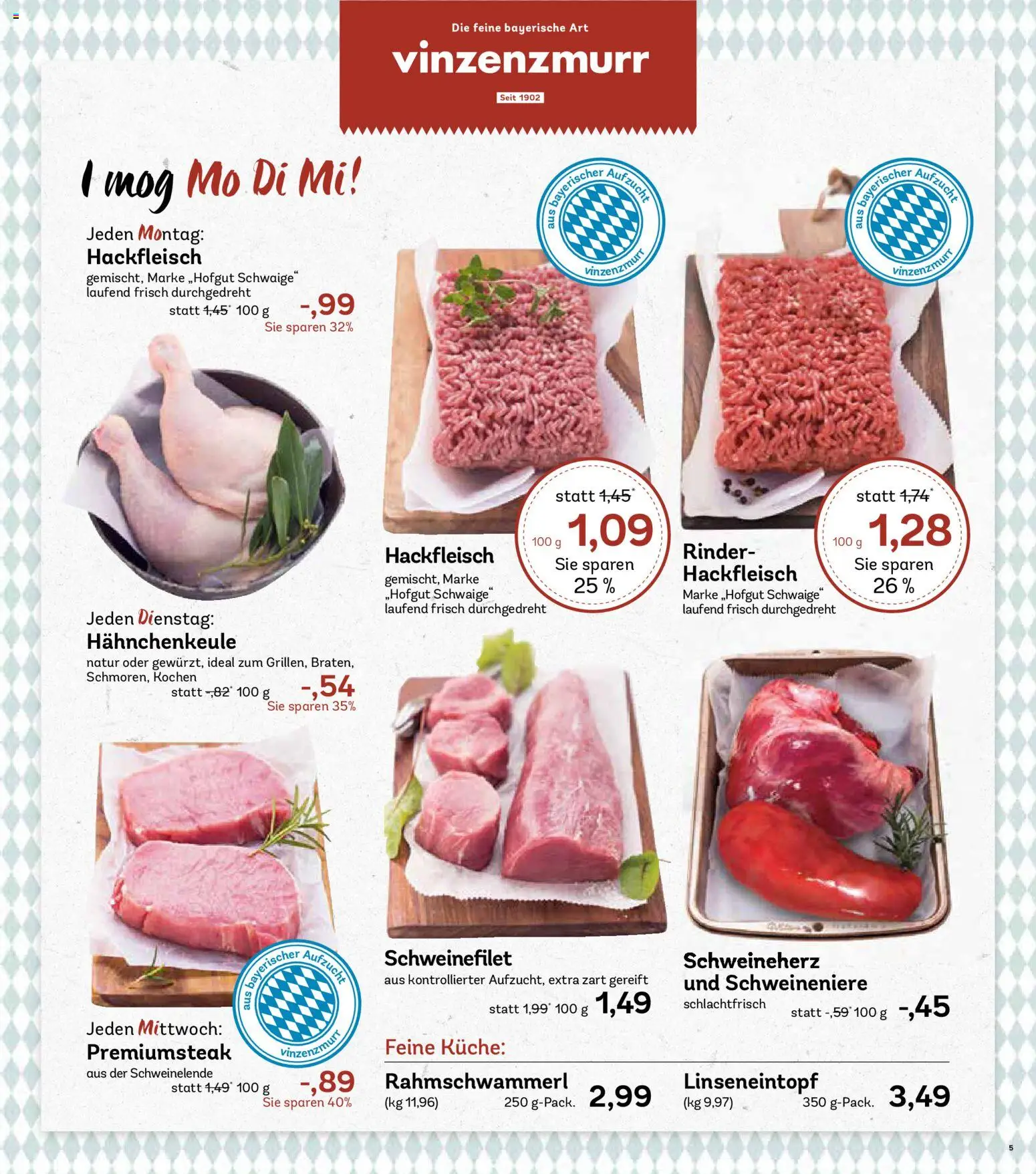 AEZ Prospekt 	 – gültig ab 10.11.2025 | Seite: 5 | Produkte: Küche, Schweinefilet, Hackfleisch