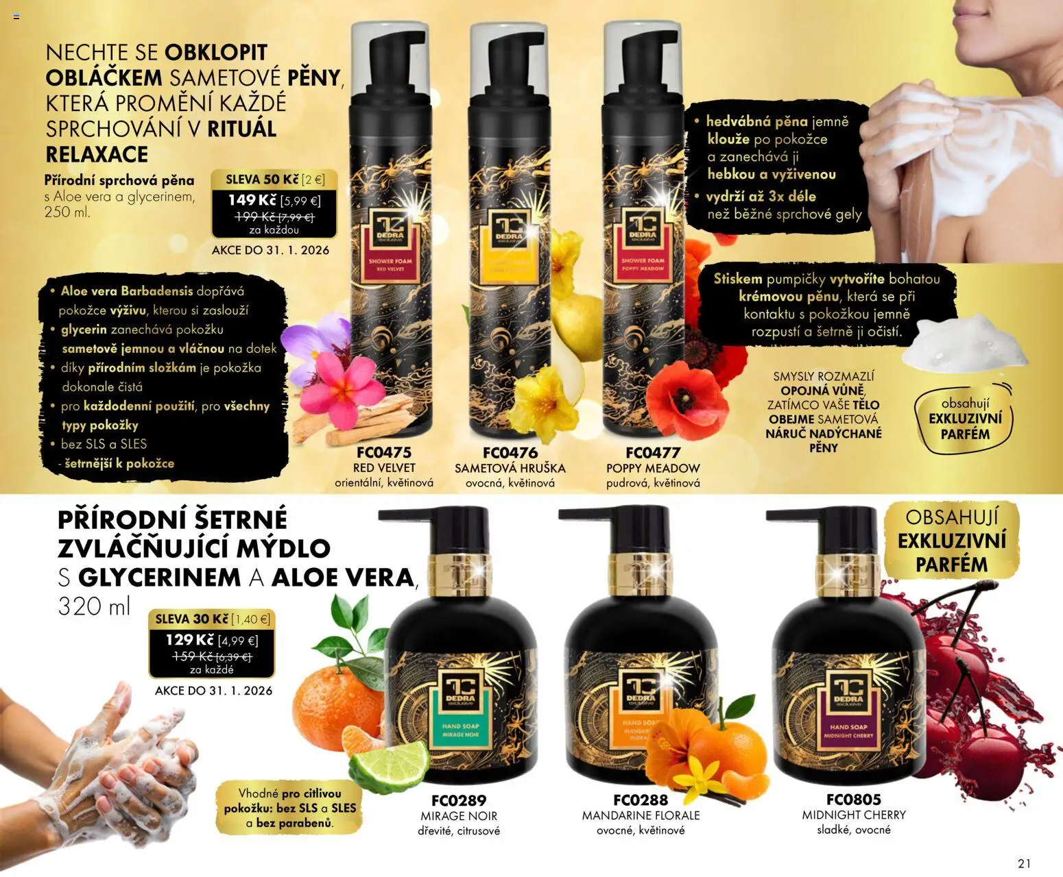 Nové Dedra akcie – leták je platný od 01.01.2026 | Strana: 21 | Produkty: Parfém, Mydlo