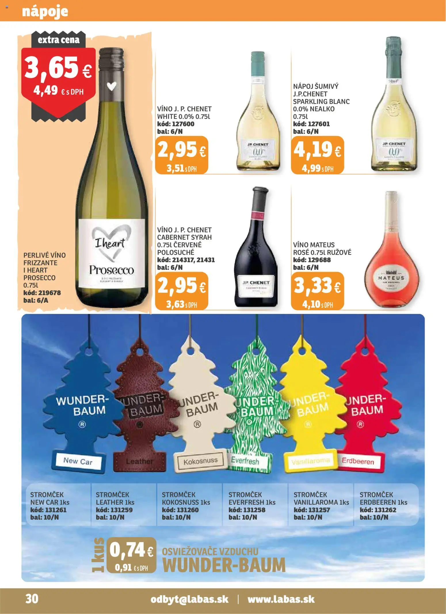 Nové Labaš akcie – leták je platný od 14.11.2025 | Strana: 30 | Produkty: Víno, Prosecco, Červené víno, Perlivé víno