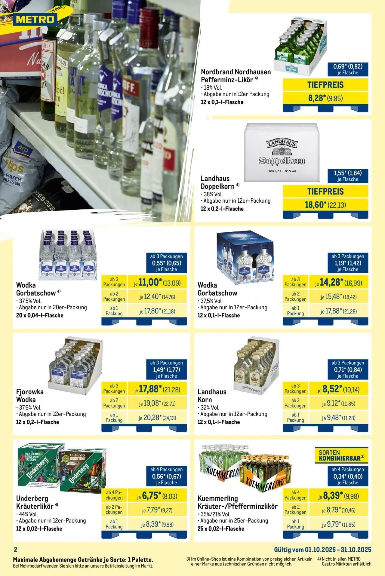 Metro Wochen-Angebote Händler – gültig ab 29.09.2025 | Seite: 6 | Produkte: Kuemmerling, Wodka, Underberg