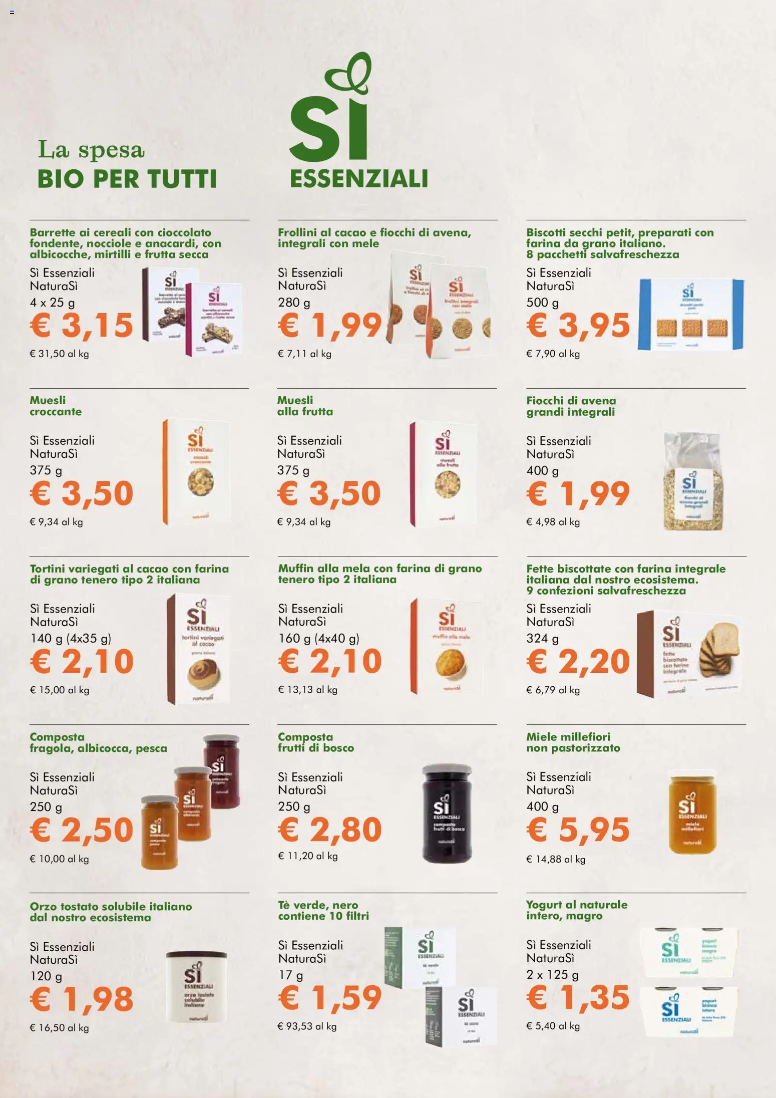 Volantino Natura Sì del 29.10.2025 | Pagina: 3 | Prodotti: Frutta, Nocciole, Mirtilli, Cacao