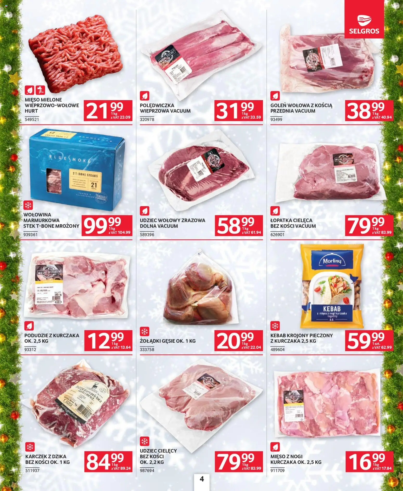 Selgros cash&carry Gazetka - Oferta dla gastronomii od 18.12.2025 | Strona: 4 | Produkty: Mięso, Podudzie z kurczaka, Mięso mielone, Wołowina