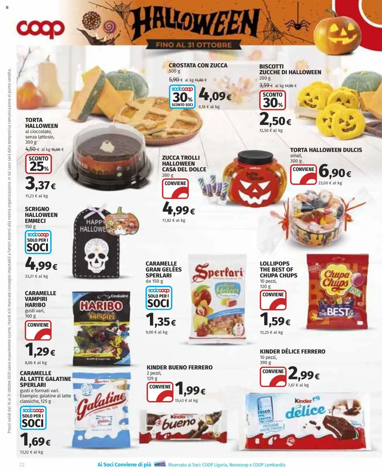 Volantino COOP del 16.10.2025 | Pagina: 22 | Prodotti: Caramelle, Biscotti, Data, The