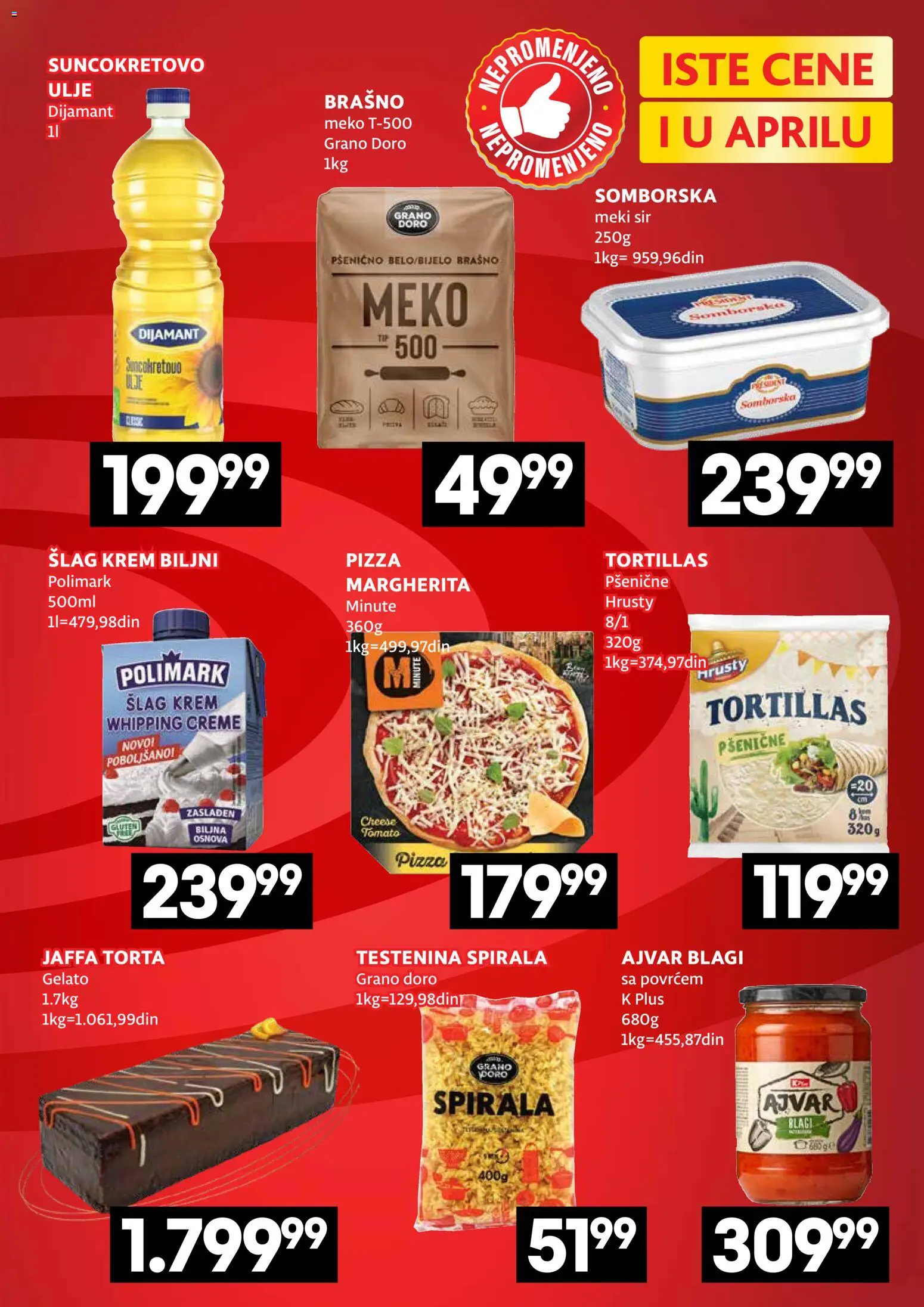 Roda katalog - važi od 02.04.2026 | Strana: 3 | Proizvode: Testenina, Ajvar, Brašno, Sir