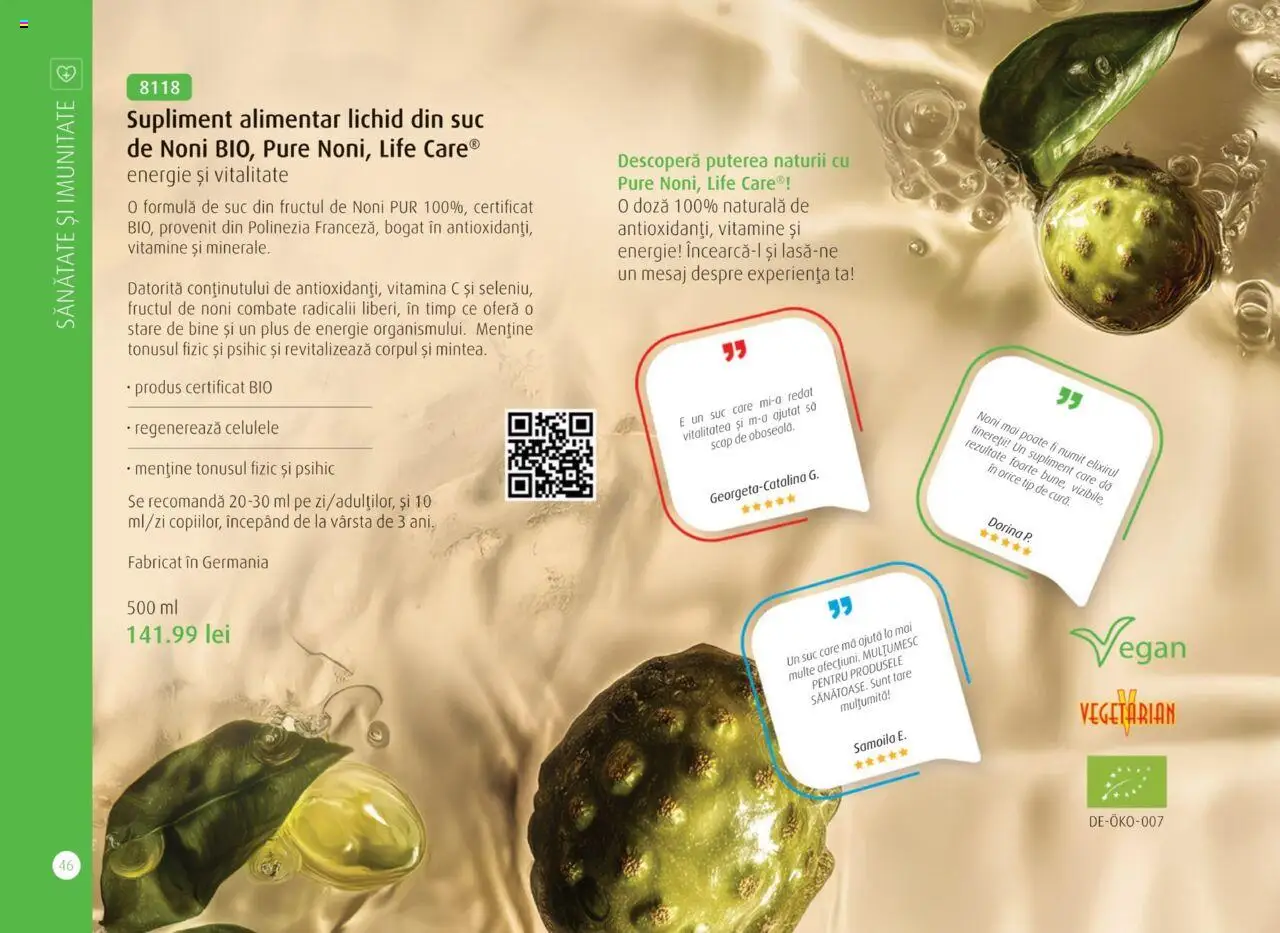 Life Care catalog - Aprilie/Octombrie – valabil de la 01.04.2025 | Pagină: 48 | Produse: Şerit ödül, Suc